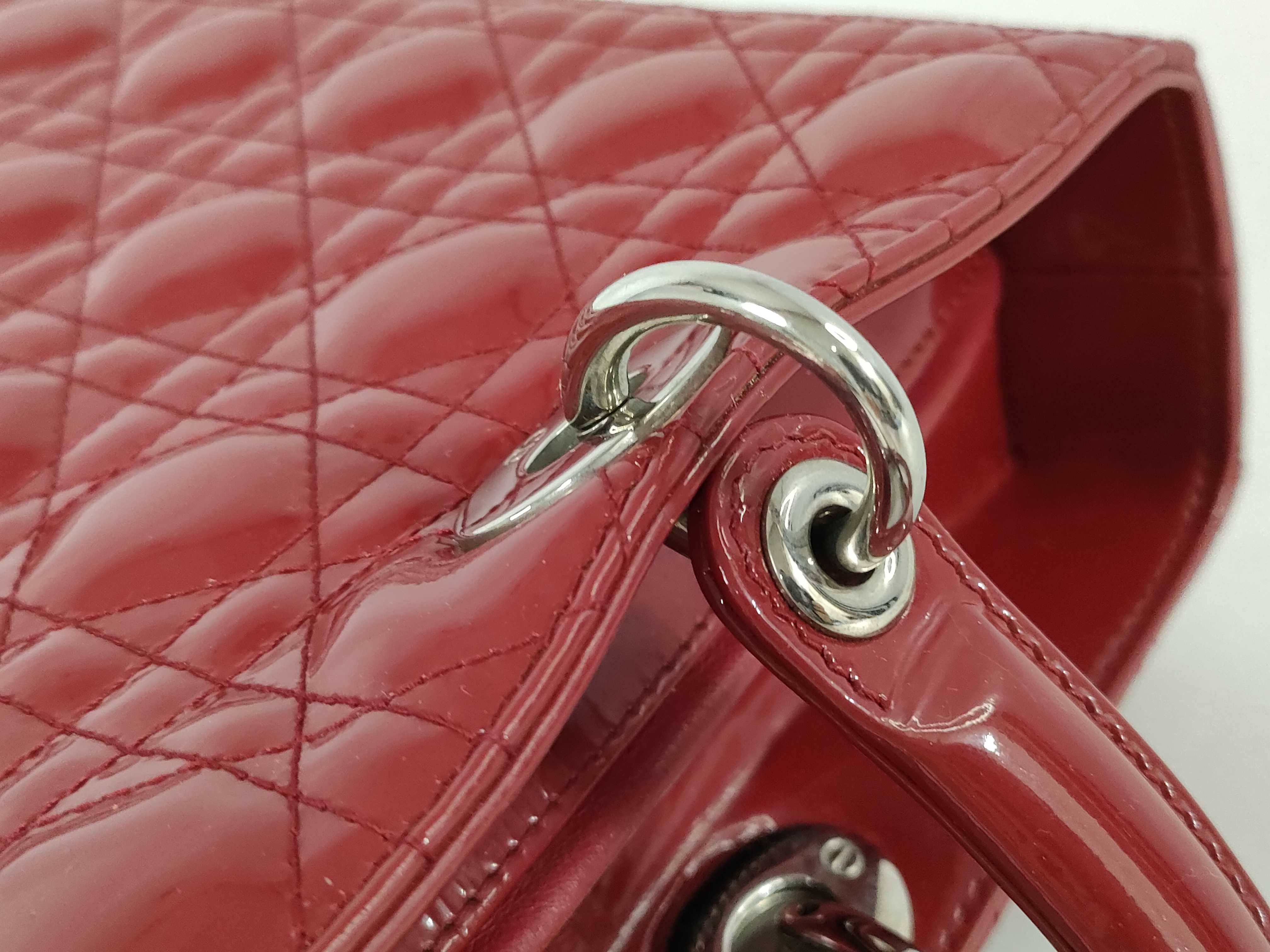Lady Dior Lady Handbag Patent Leather Red Handbag — view 5