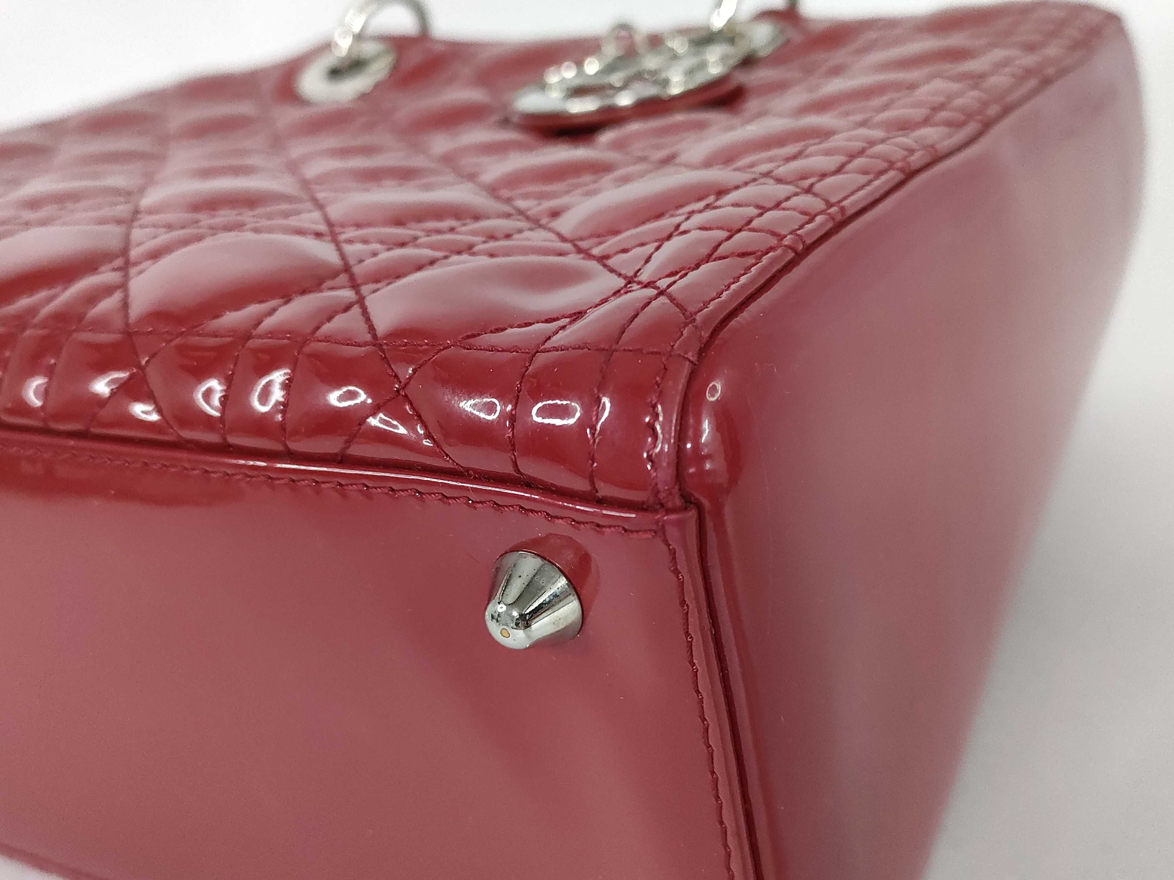 Lady Dior Lady Handbag Patent Leather Red Handbag — view 6