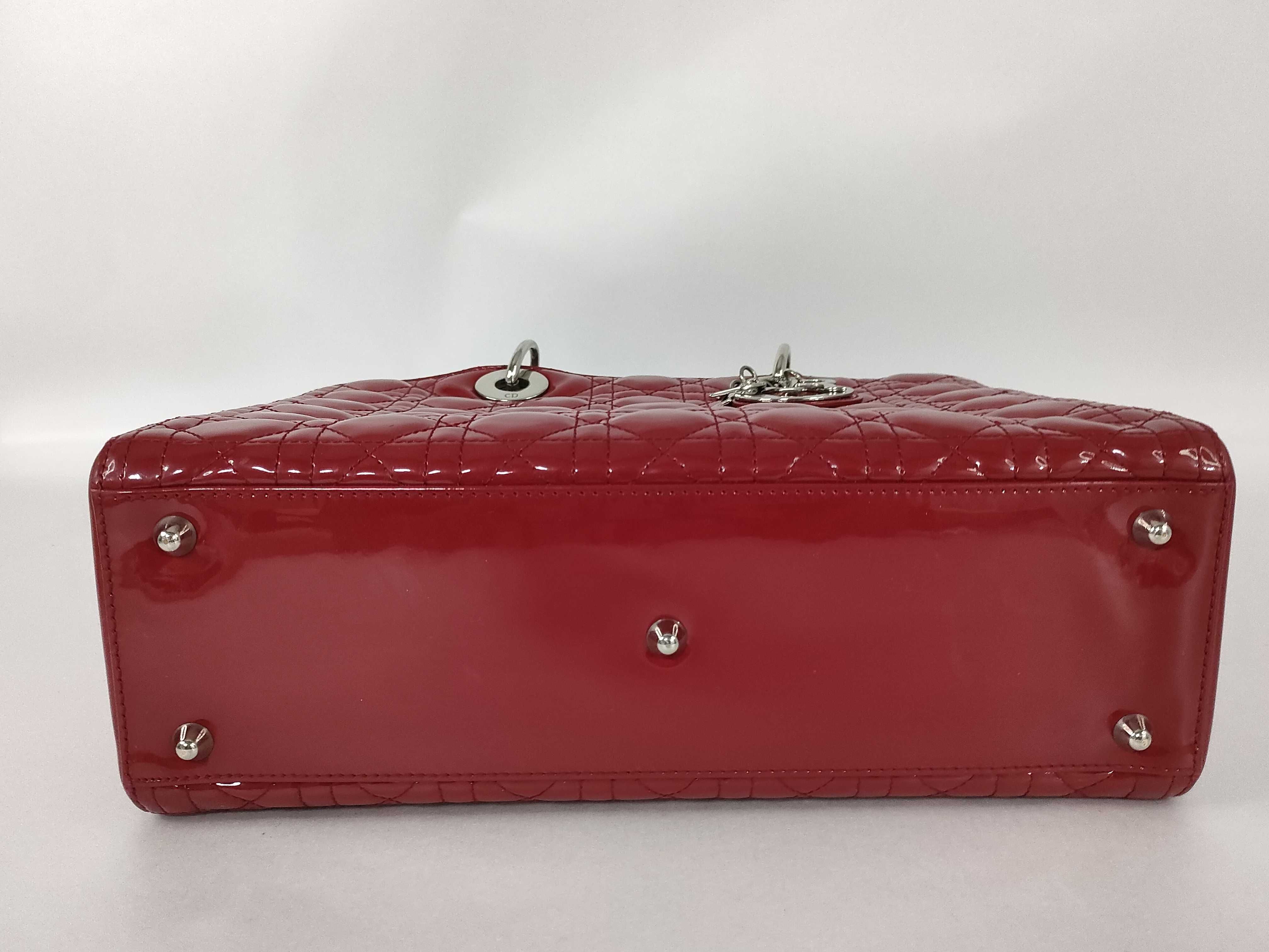Lady Dior Lady Handbag Patent Leather Red Handbag — view 7