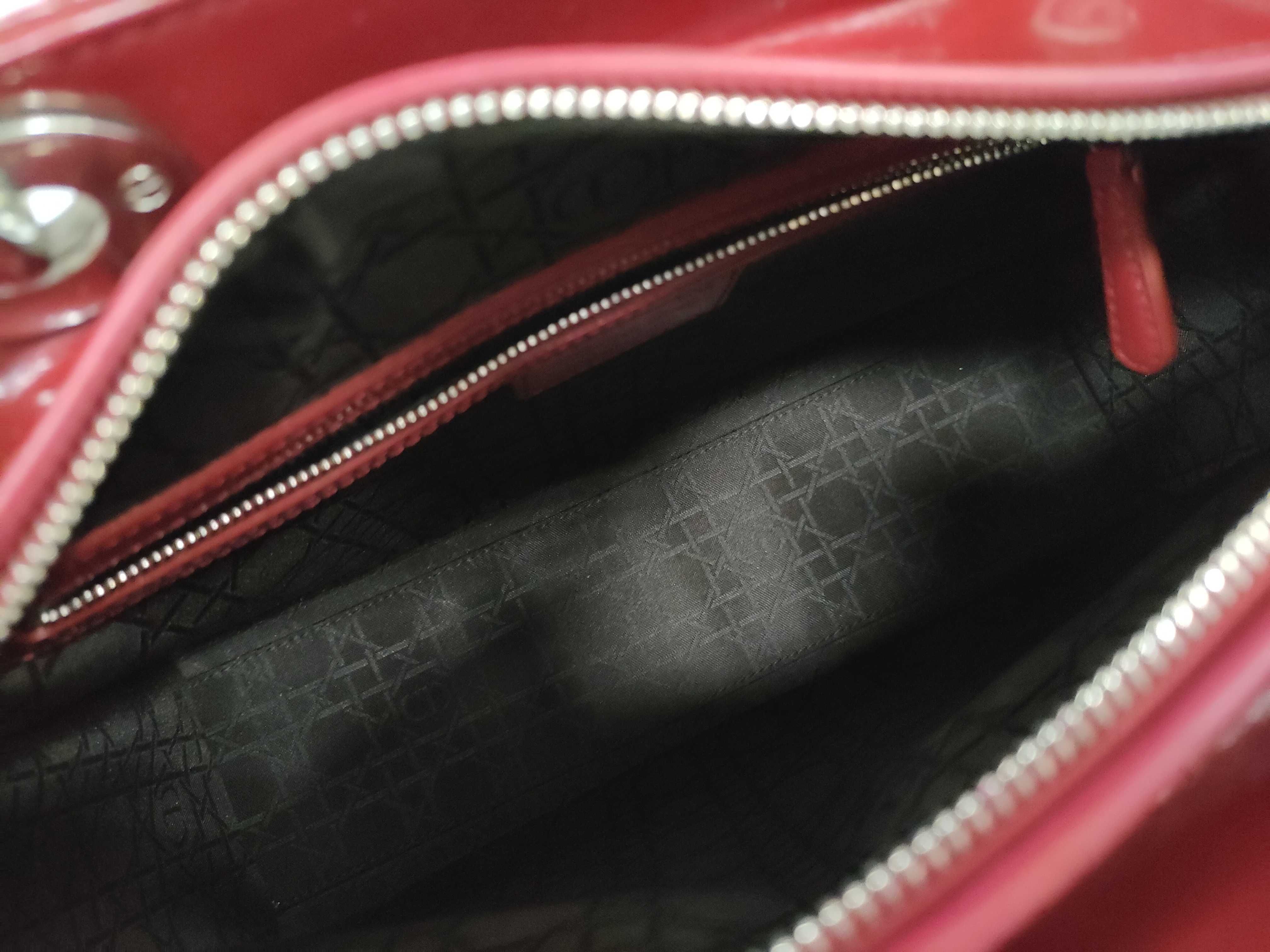 Lady Dior Lady Handbag Patent Leather Red Handbag — view 9