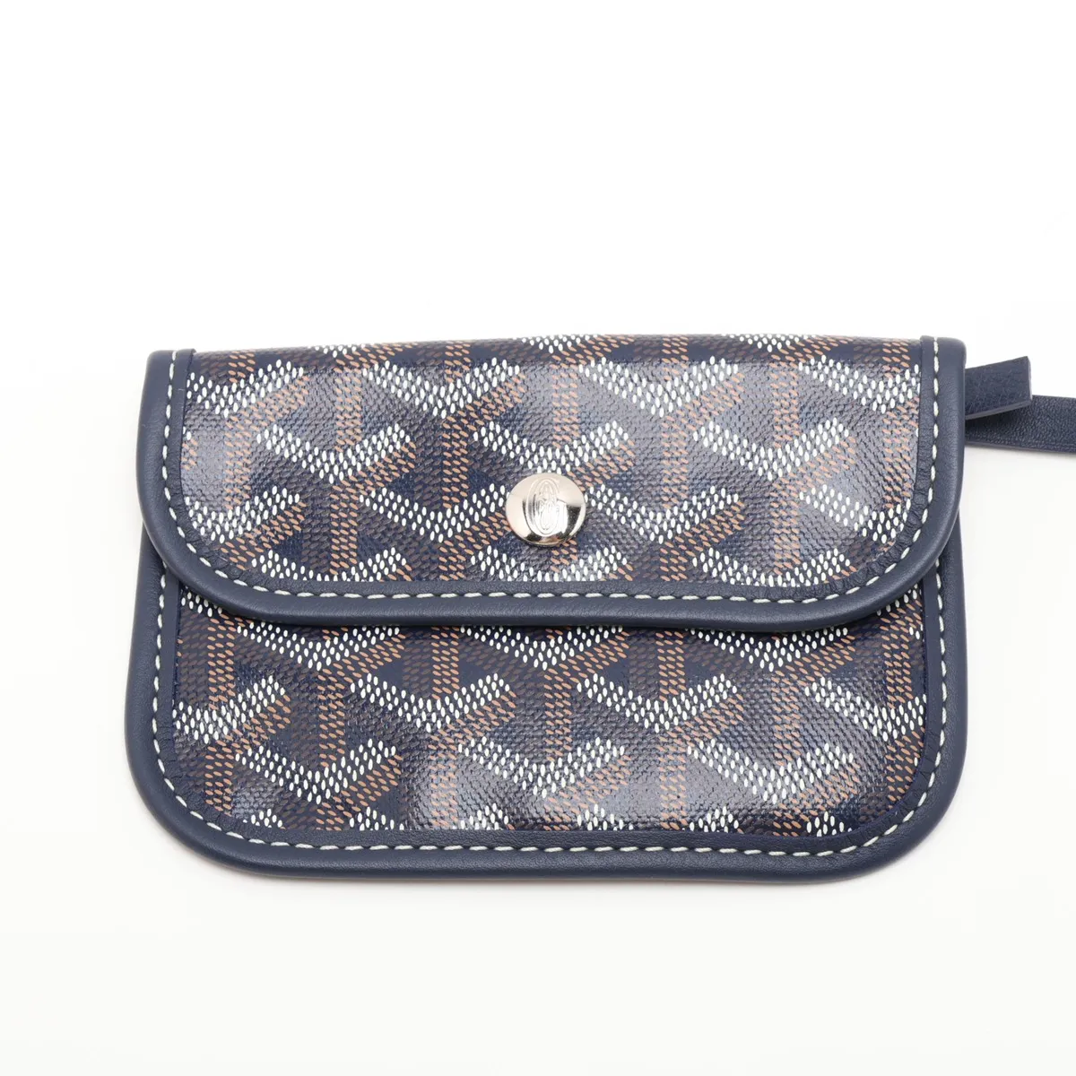 Ange Mini PVC x Leather Handbag, Navy — view 11