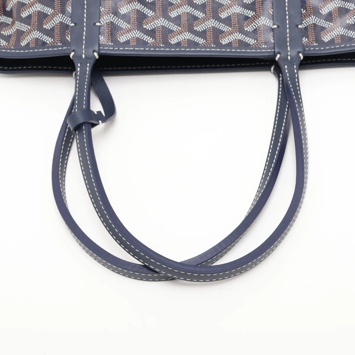 Ange Mini PVC x Leather Handbag, Navy — view 5