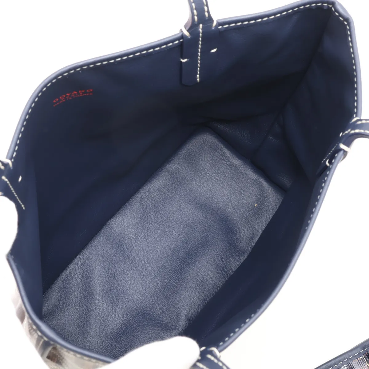 Ange Mini PVC x Leather Handbag, Navy — view 7