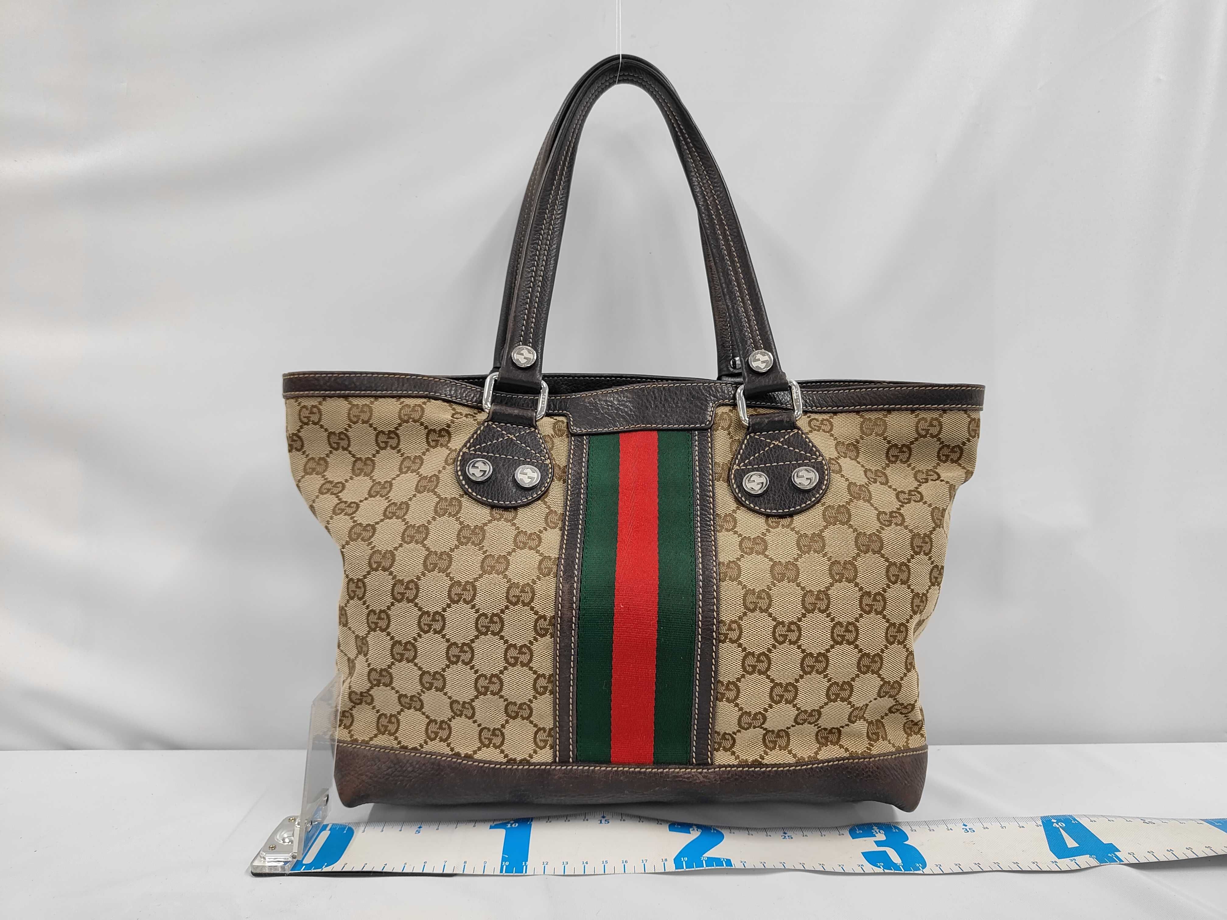 GG Canvas Sherry Line Tote Bag Shoulder Bag — view 2