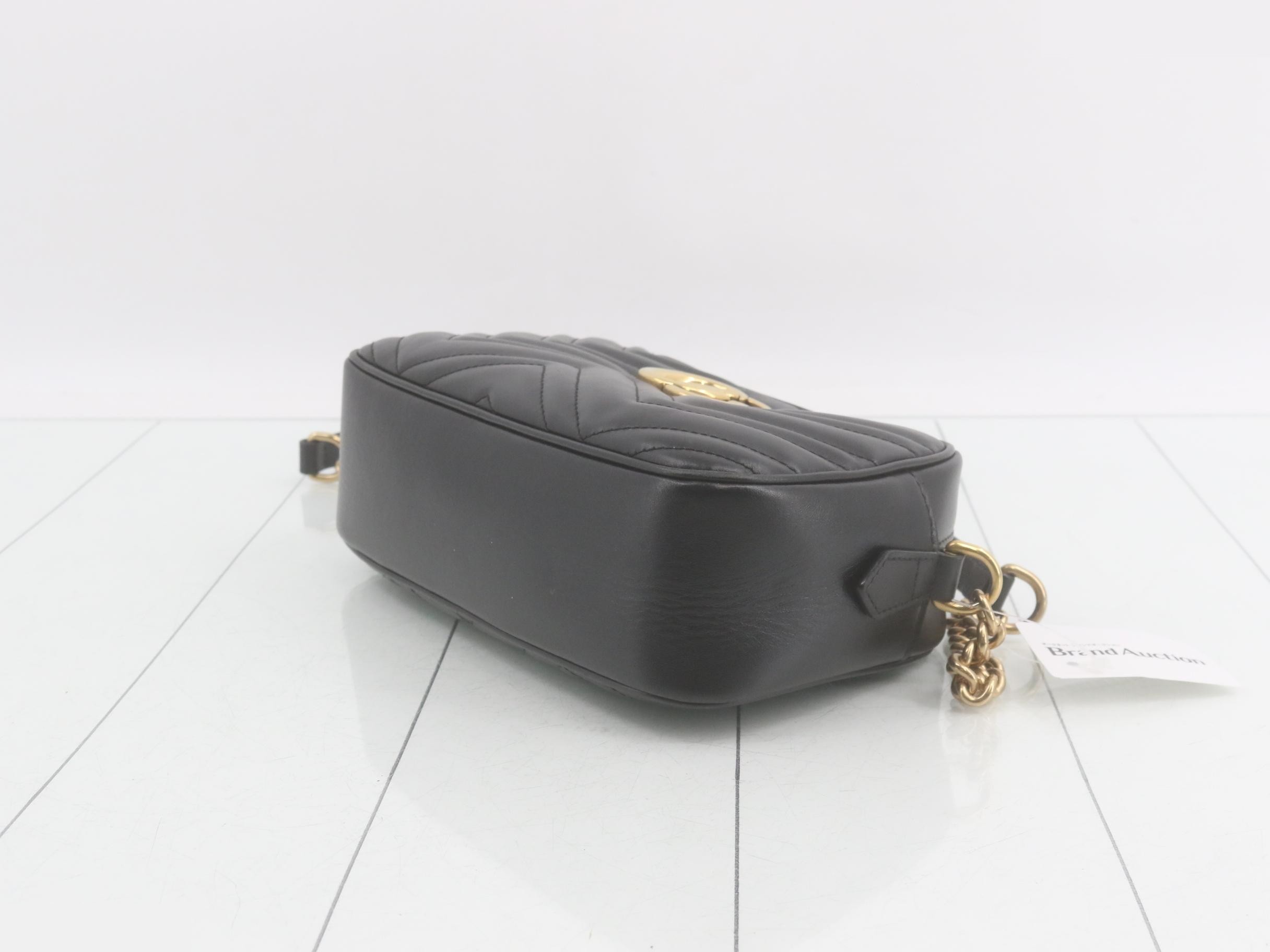 GG Marmont Shoulder Bag, Leather, Black — view 6