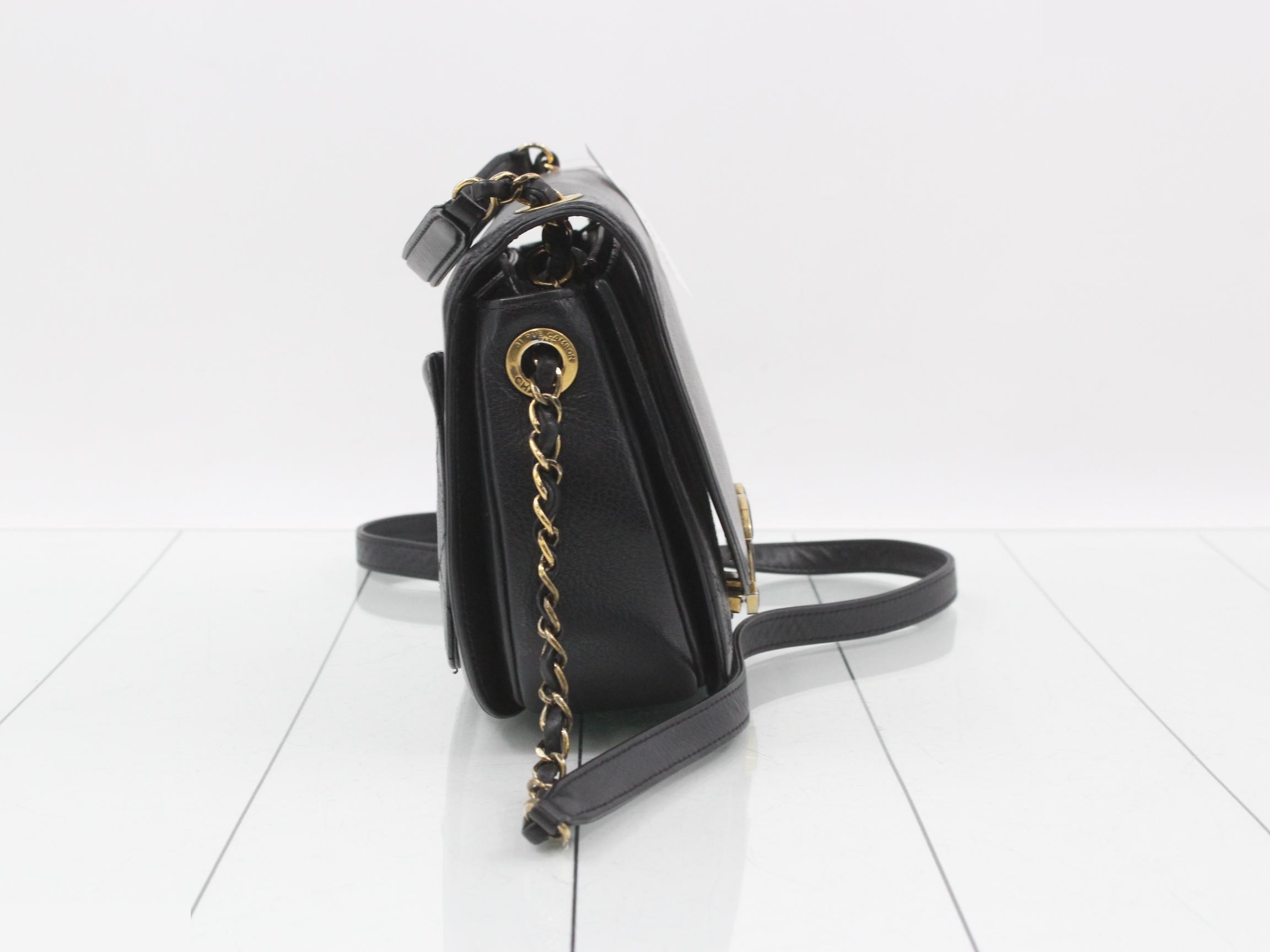 Matelassé Half Moon Chain Shoulder Bag, Black — view 4