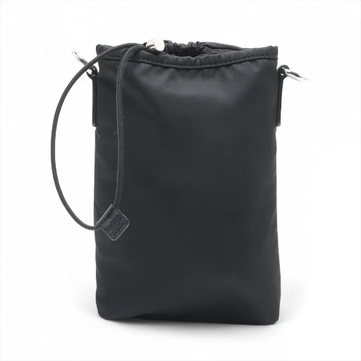 Tessuto Nylon x Leather Shoulder Bag, Black, 2ZH155 — view 2