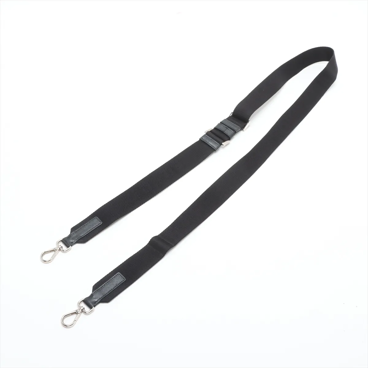 Tessuto Nylon x Leather Shoulder Bag, Black, 2ZH155 — view 5