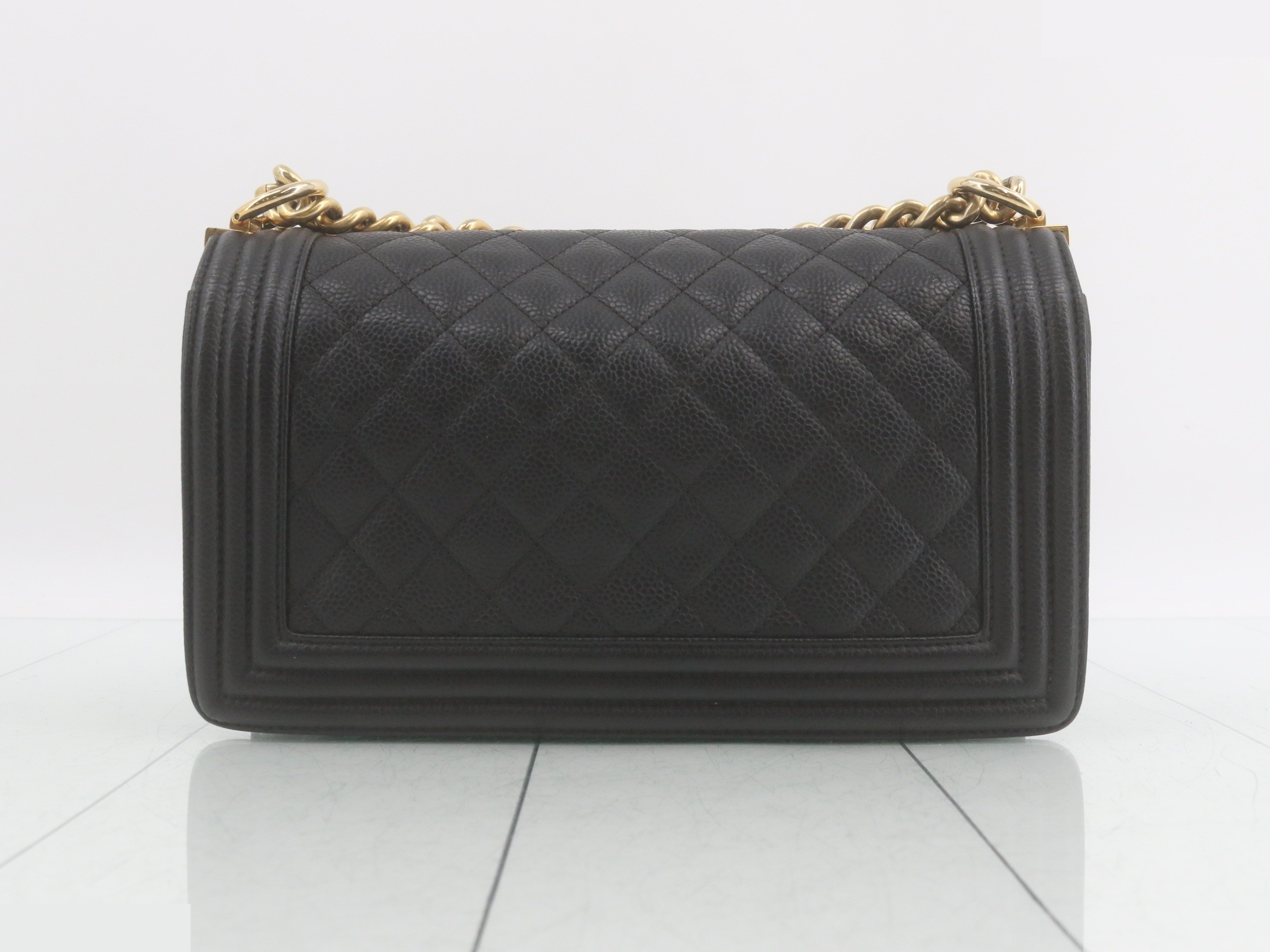 Boy Chanel Chain Shoulder Bag, Caviar Leather — view 2
