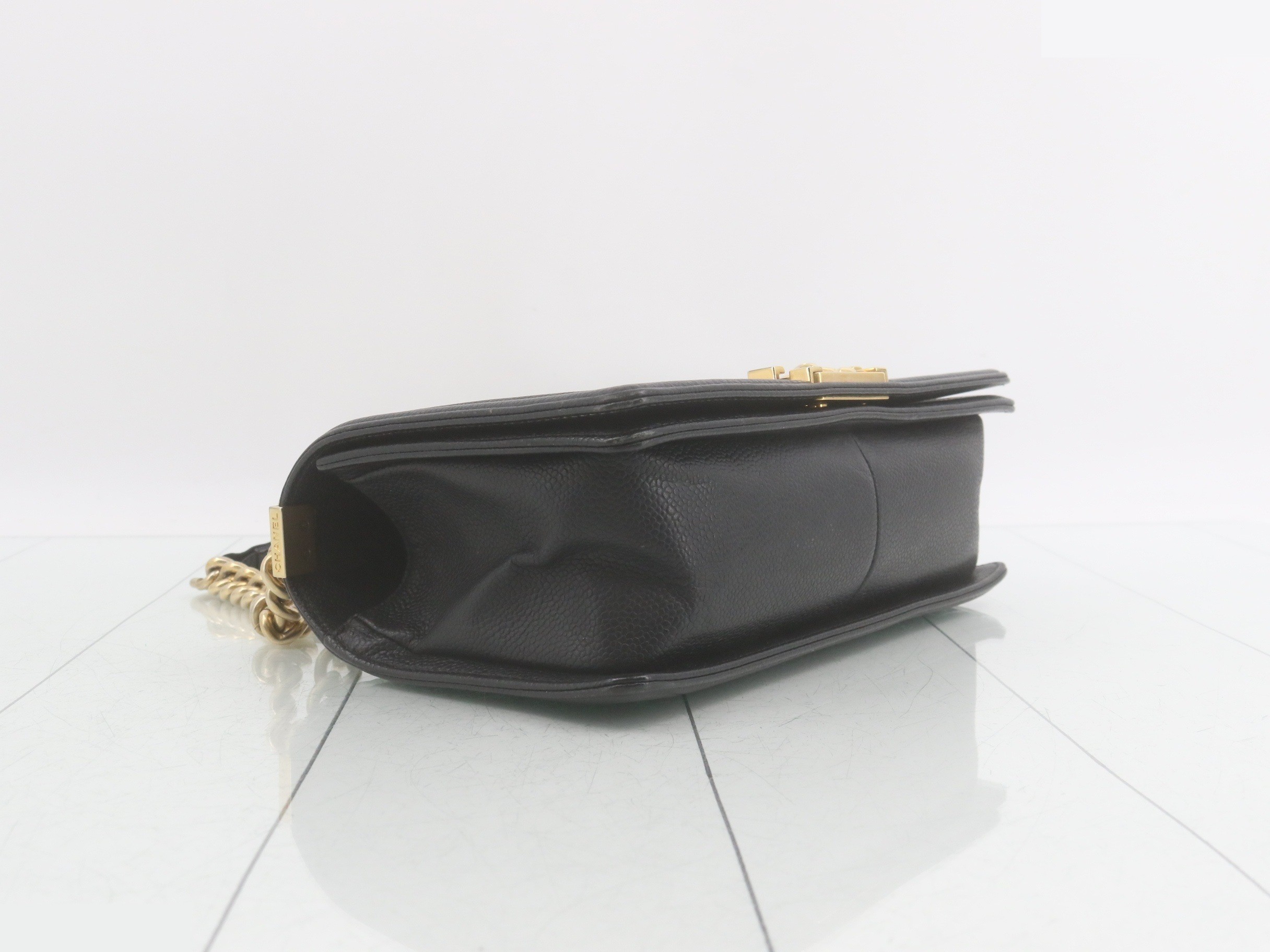 Boy Chanel Chain Shoulder Bag, Caviar Leather — view 5