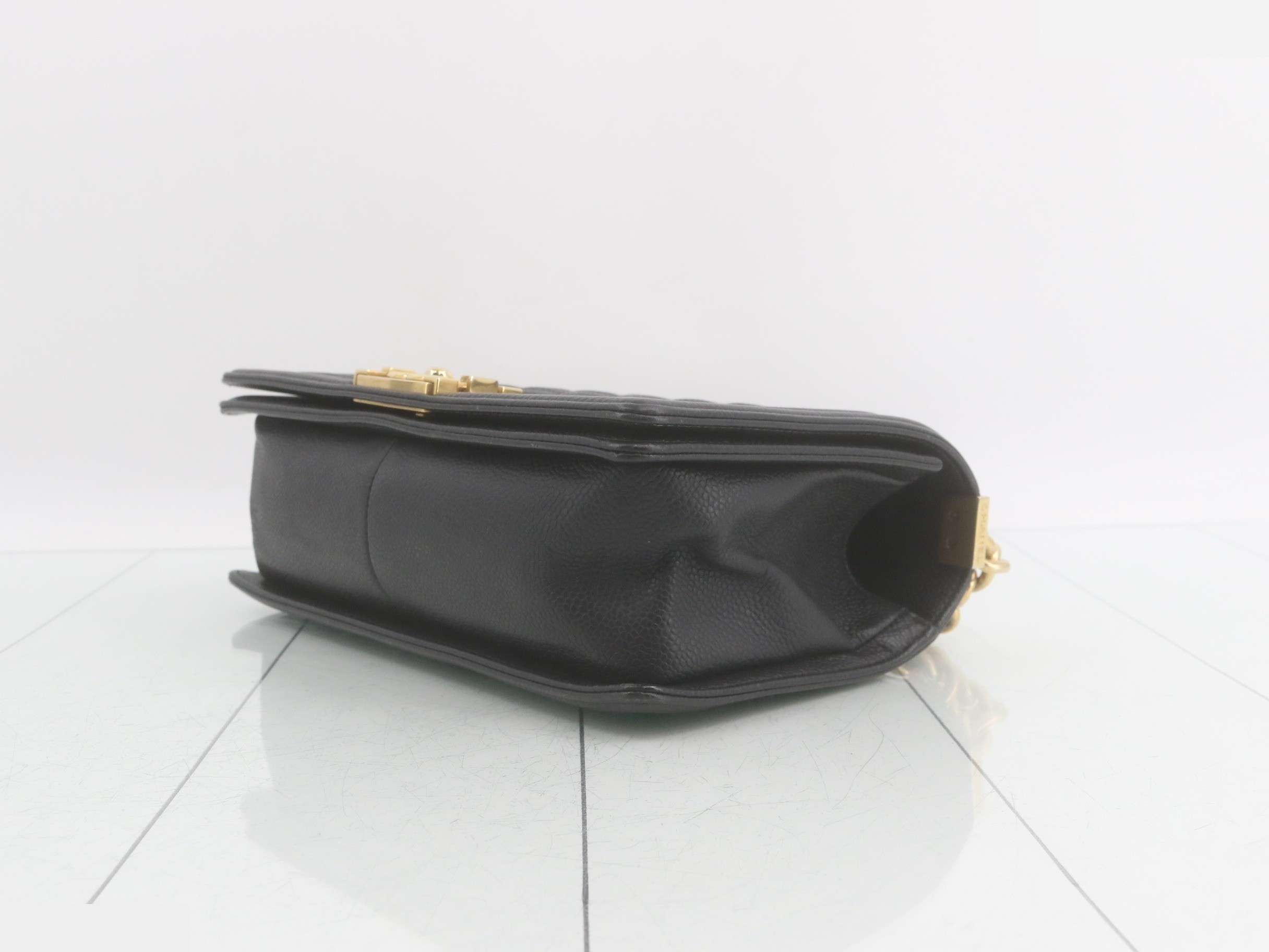 Boy Chanel Chain Shoulder Bag, Caviar Leather — view 6