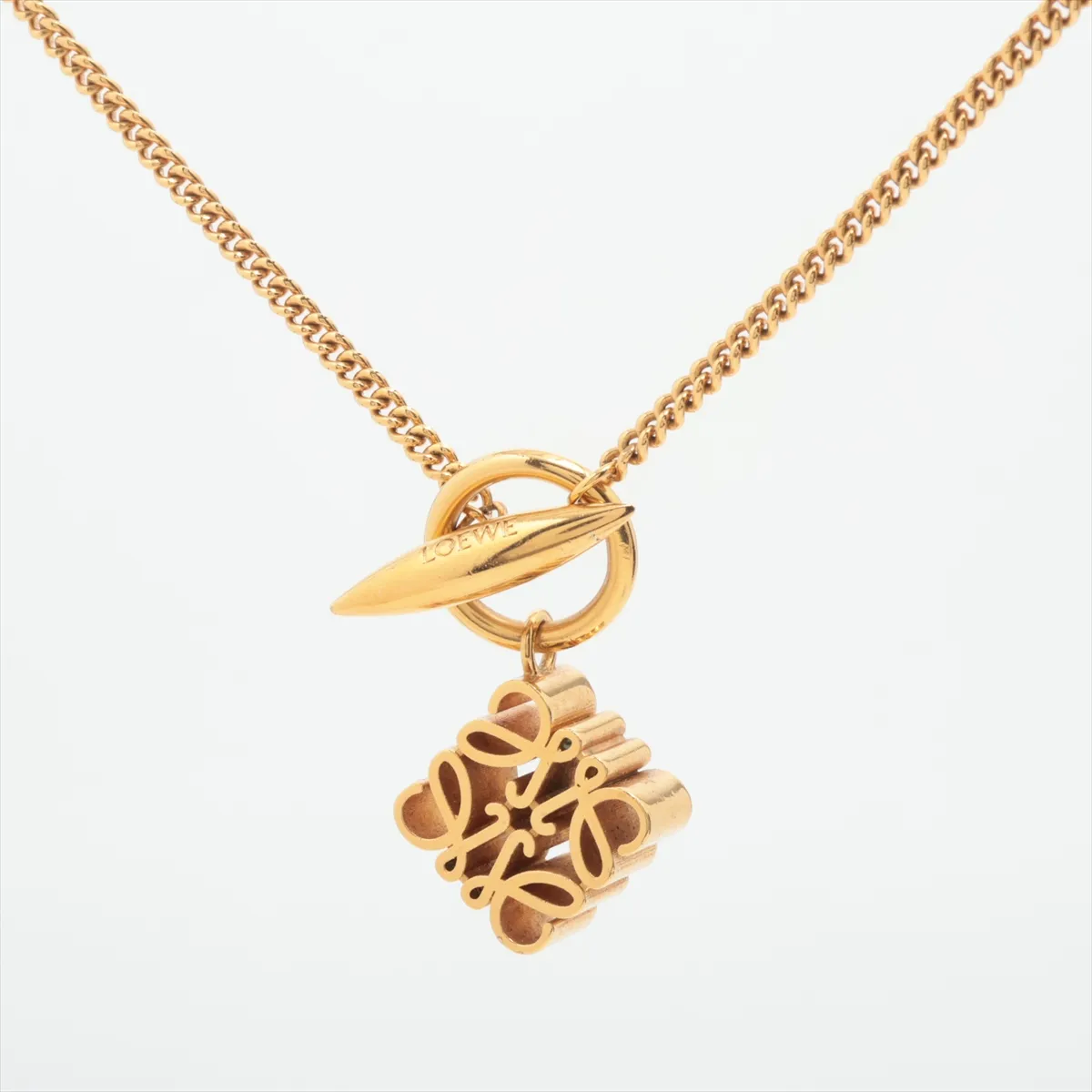 Anagram Necklace, GP Gold, dents, — view 2