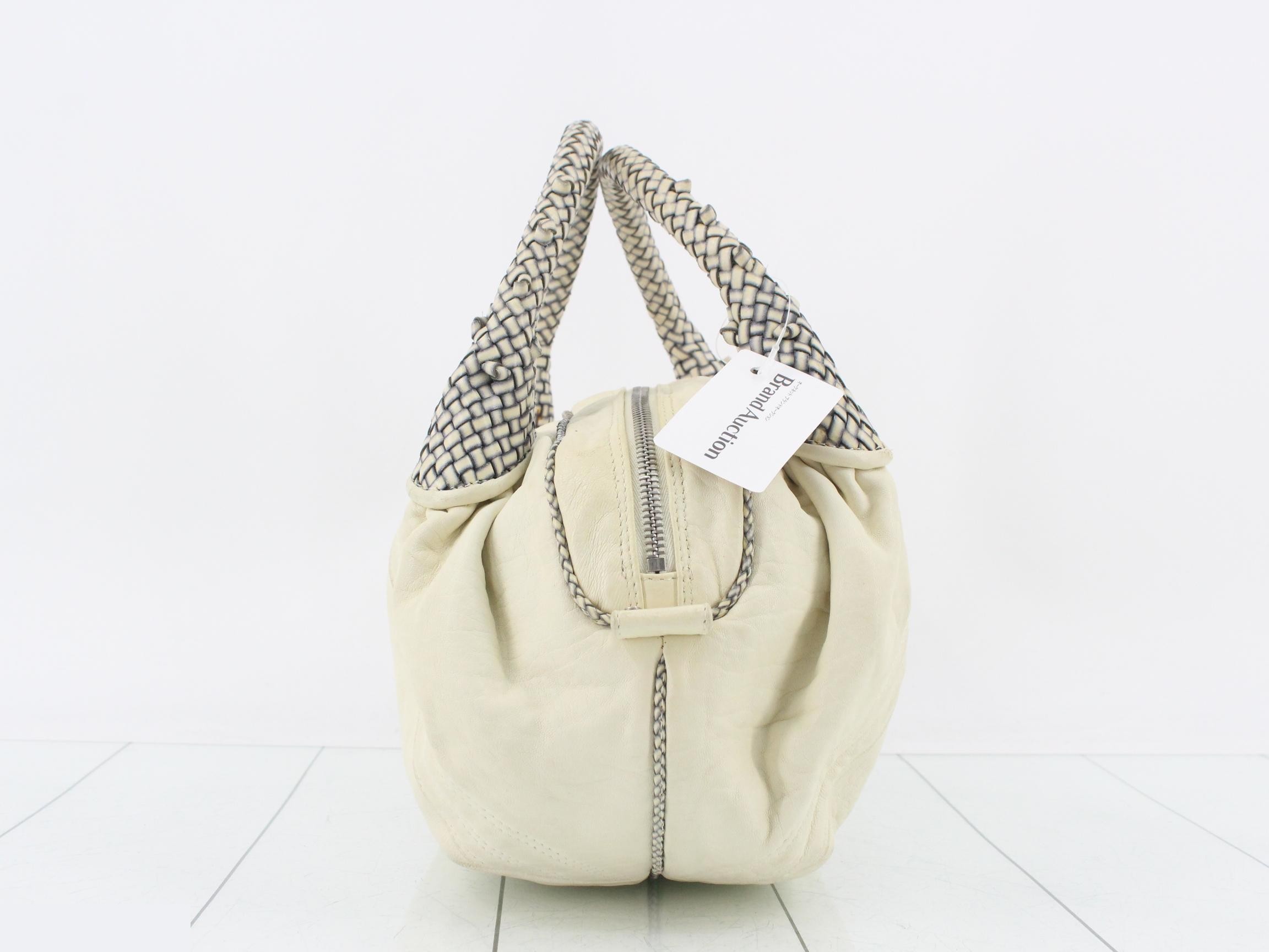 Leather handbag, white — view 3