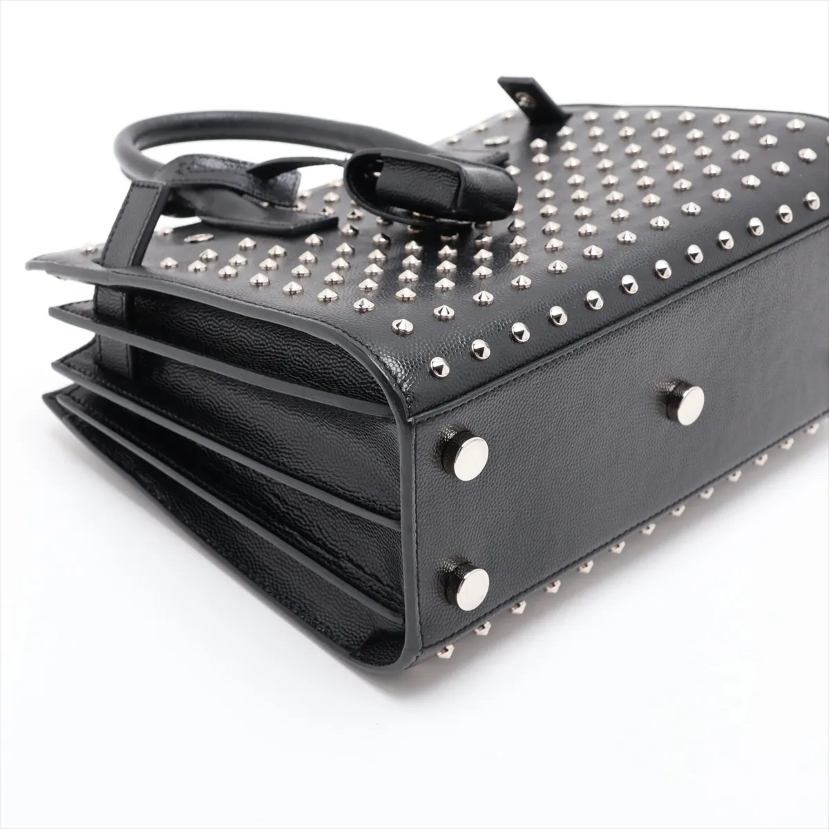 Sac de Jour Leather x Studs 2-Way Handbag, Black 347545 — view 4