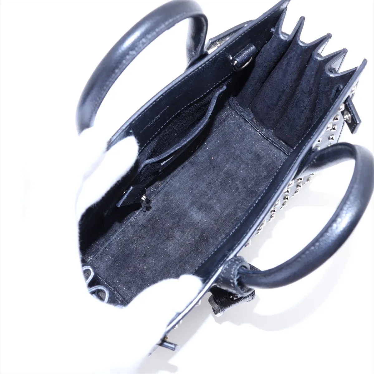 Sac de Jour Leather x Studs 2-Way Handbag, Black 347545 — view 8