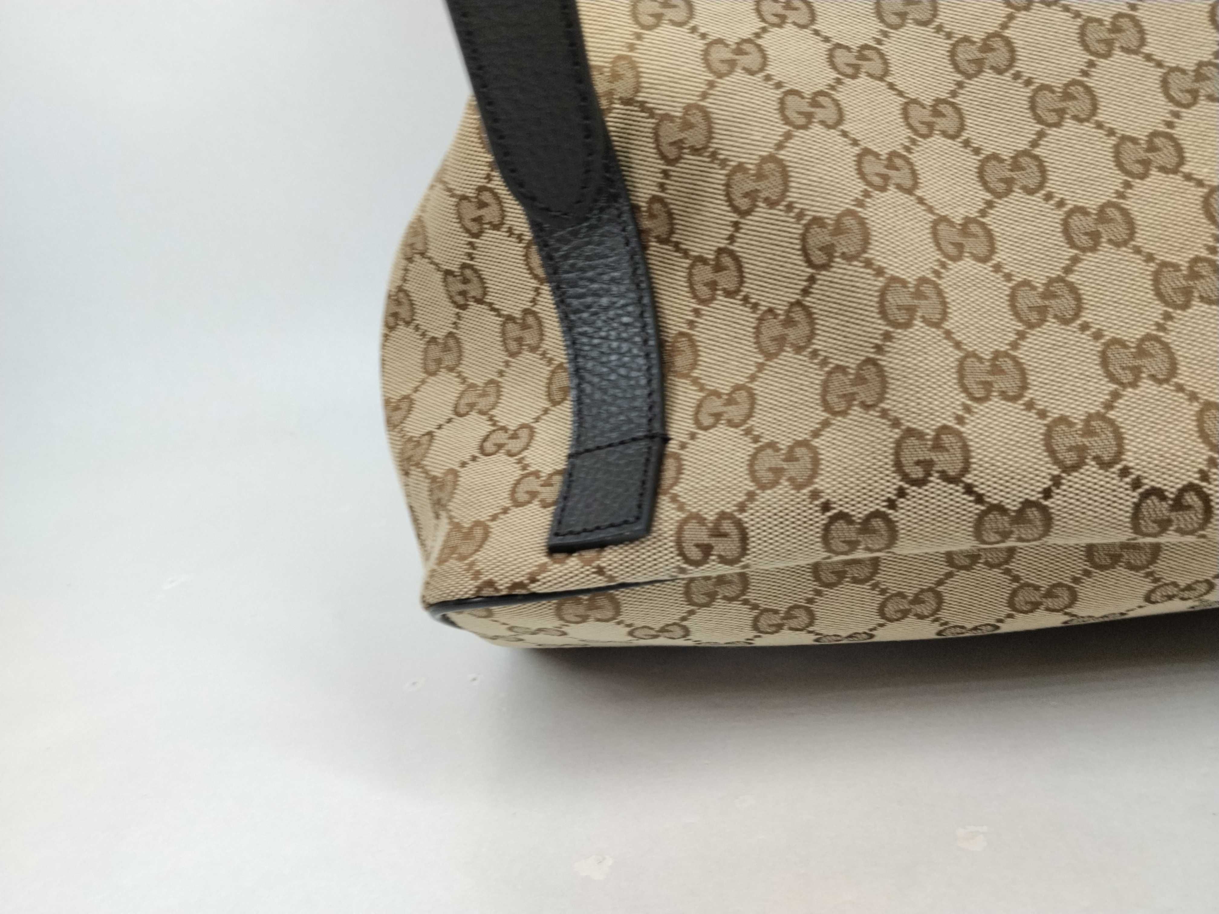 GG Canvas Backpack/Rucksack, Beige x Brown, 449175 (Canvas x Leather) — view 3