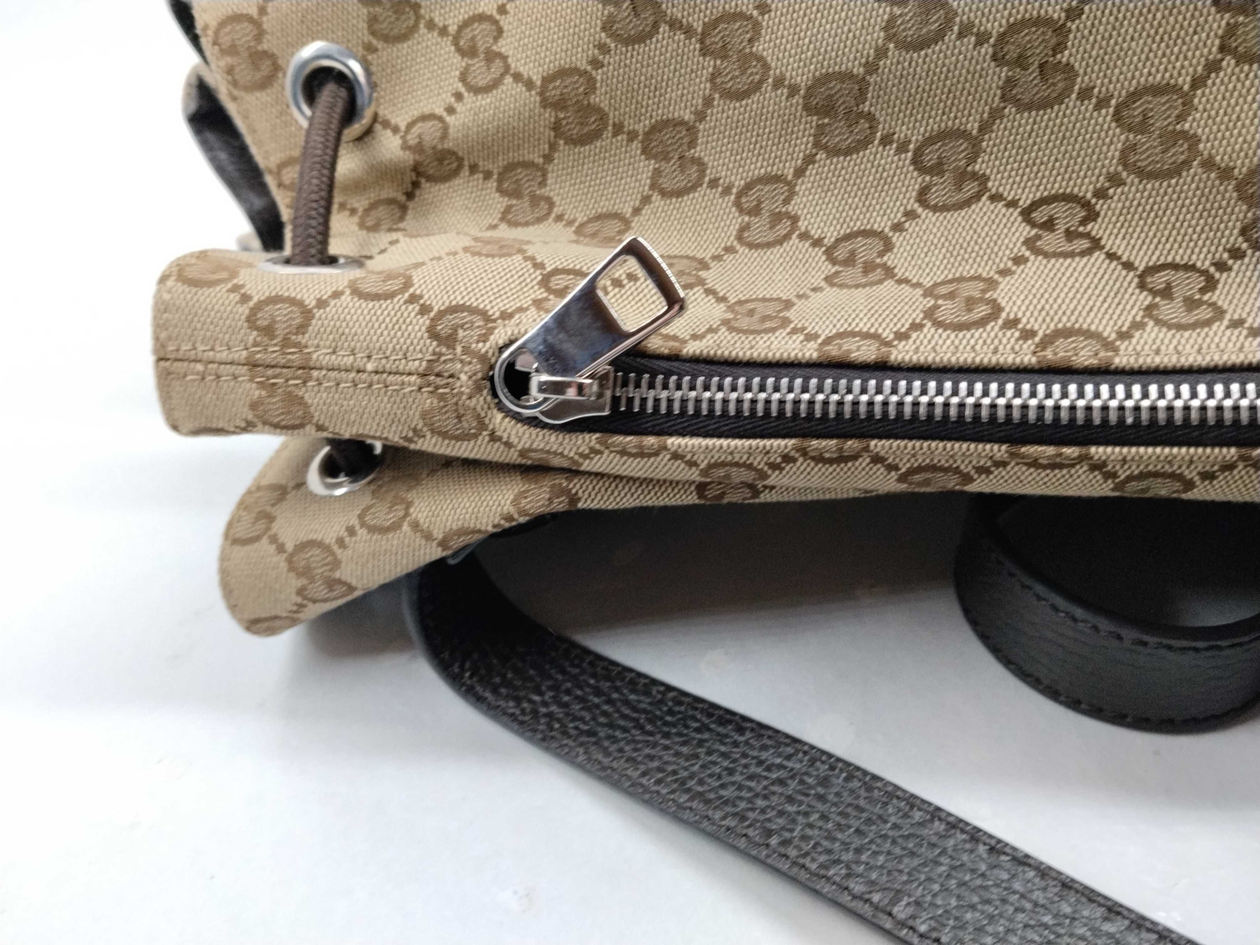 GG Canvas Backpack/Rucksack, Beige x Brown, 449175 (Canvas x Leather) — view 9