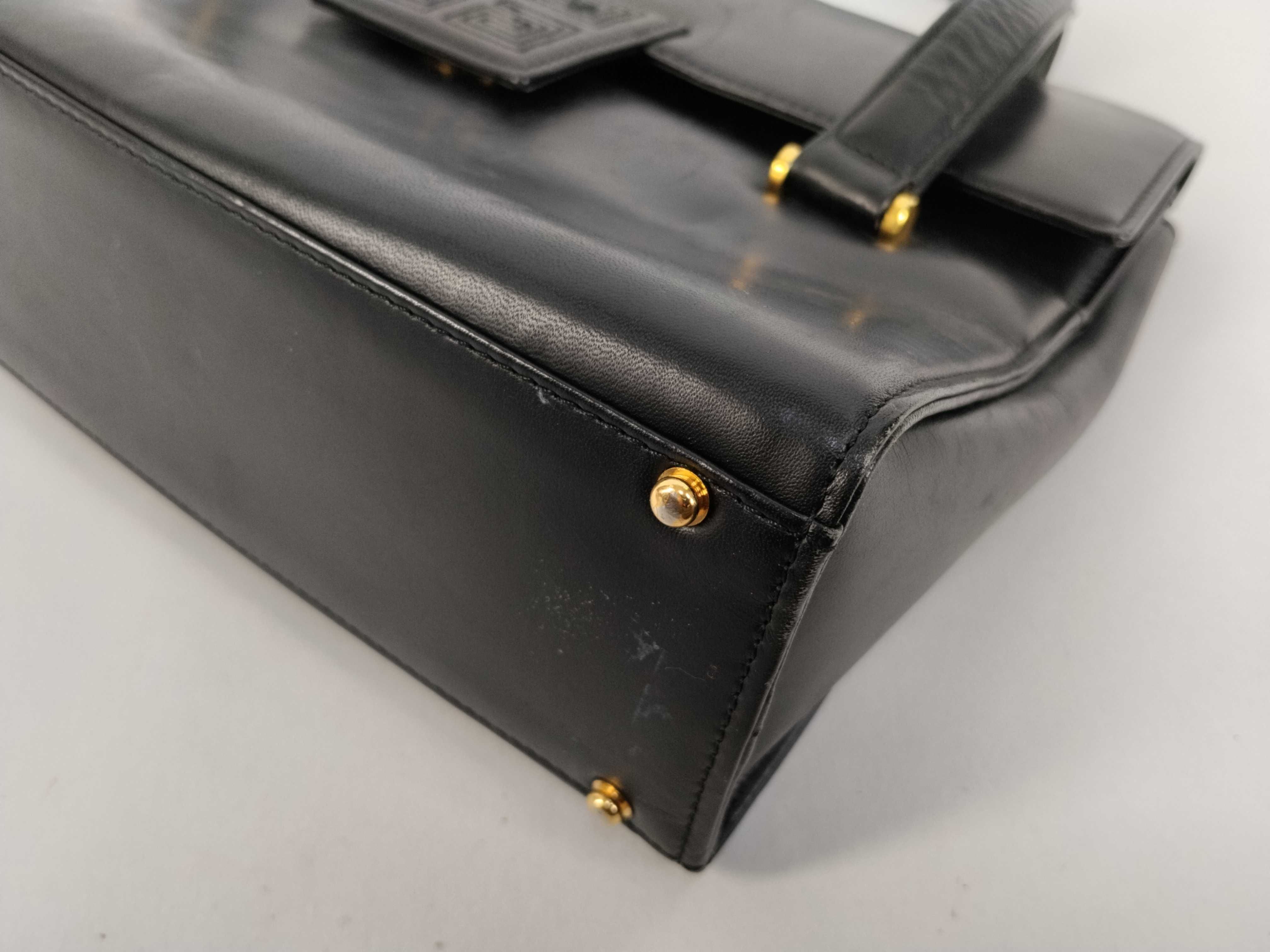 handbag, logo, leather, black. — view 6