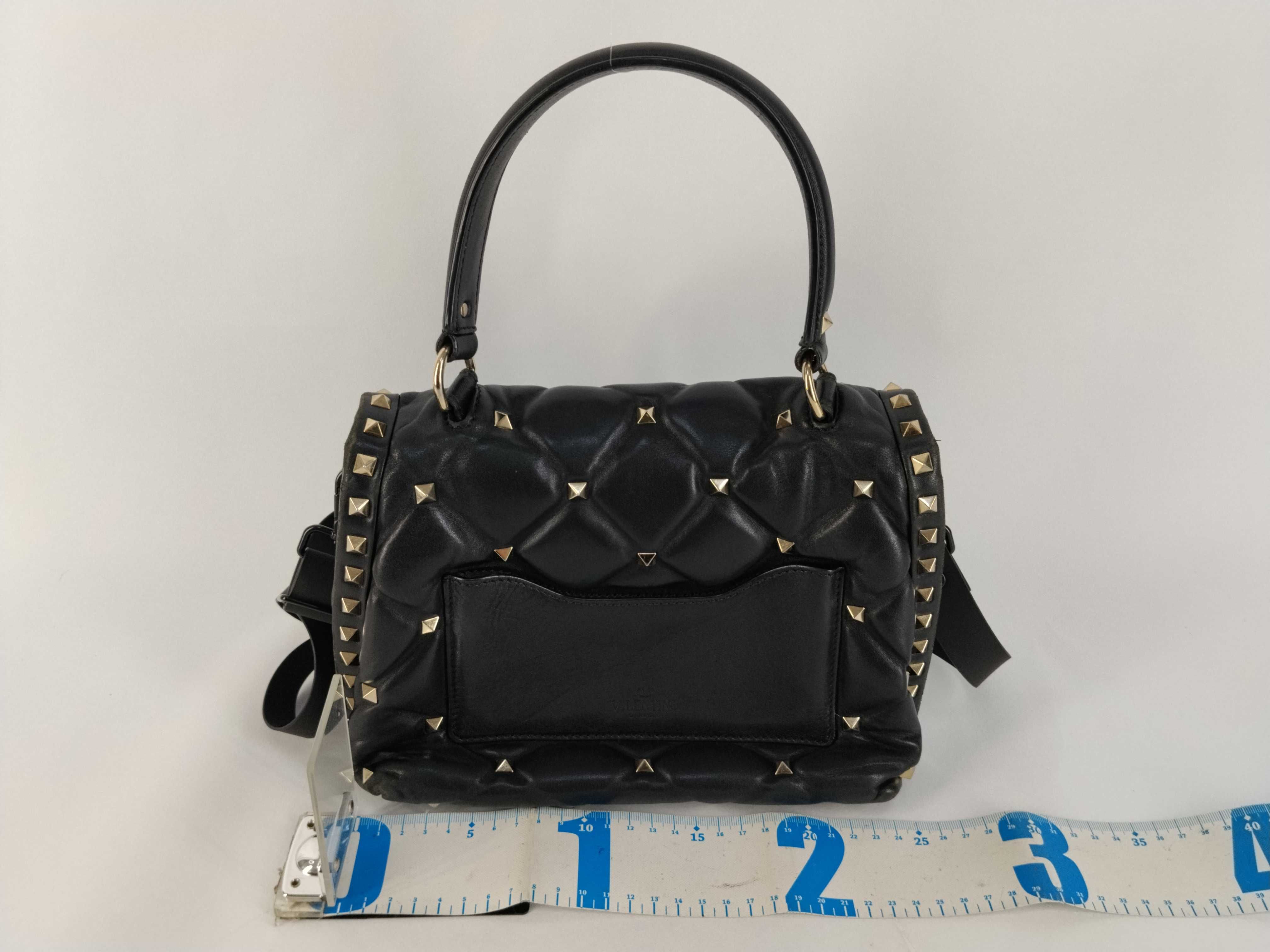 Rockstud 2-Way Shoulder Bag, Leather, Black Handbag — view 2