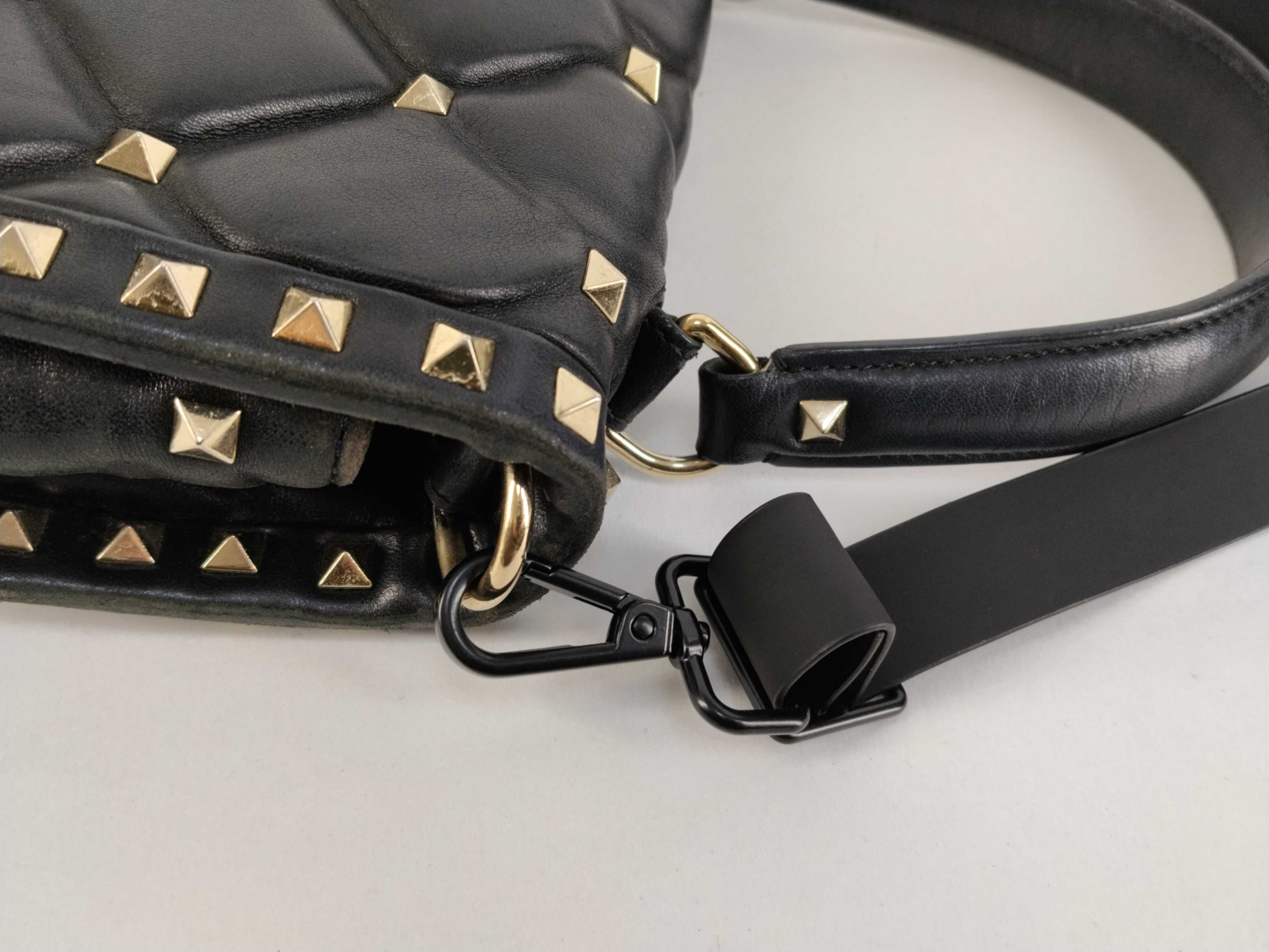 Rockstud 2-Way Shoulder Bag, Leather, Black Handbag — view 5