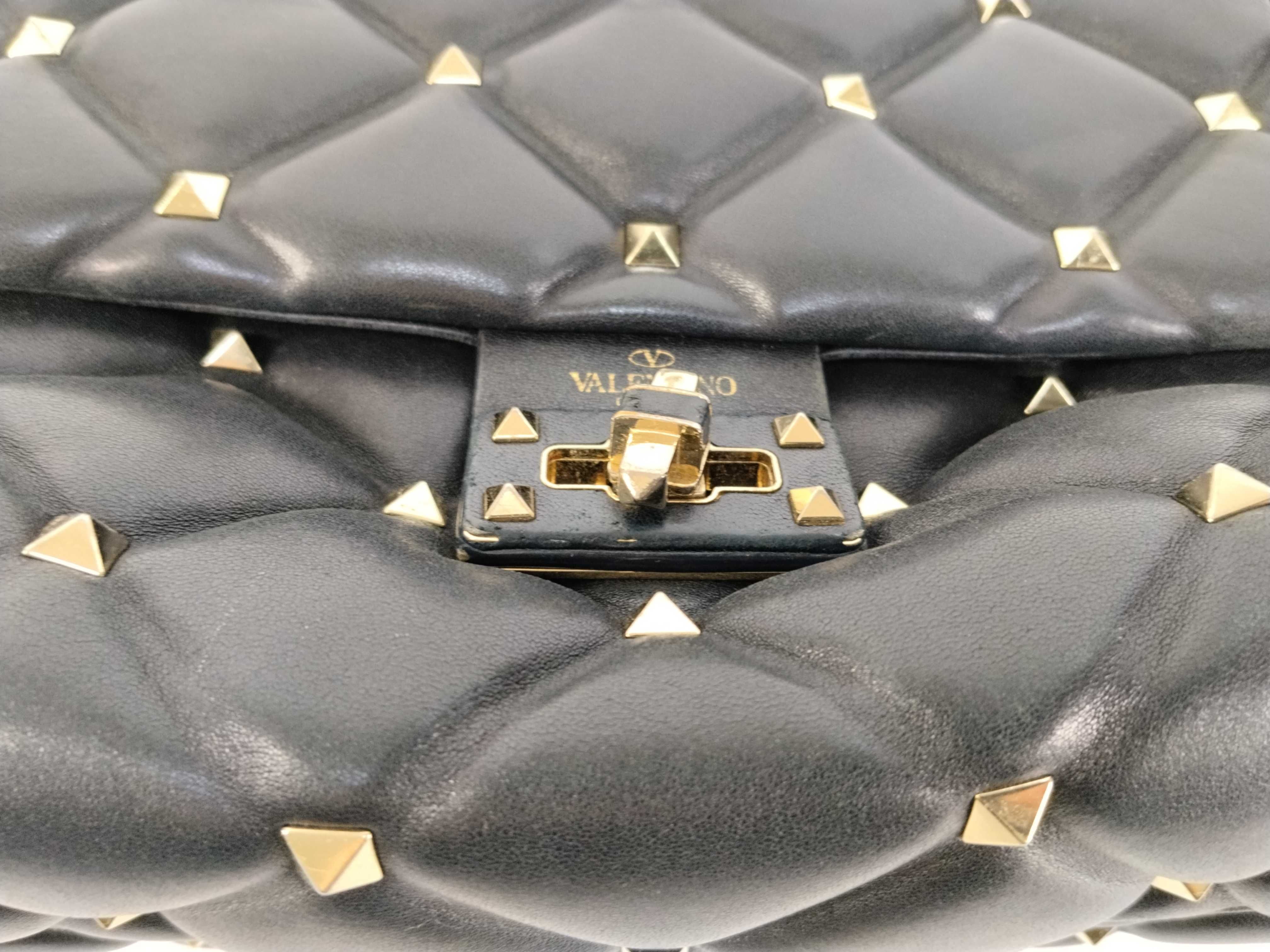 Rockstud 2-Way Shoulder Bag, Leather, Black Handbag — view 8
