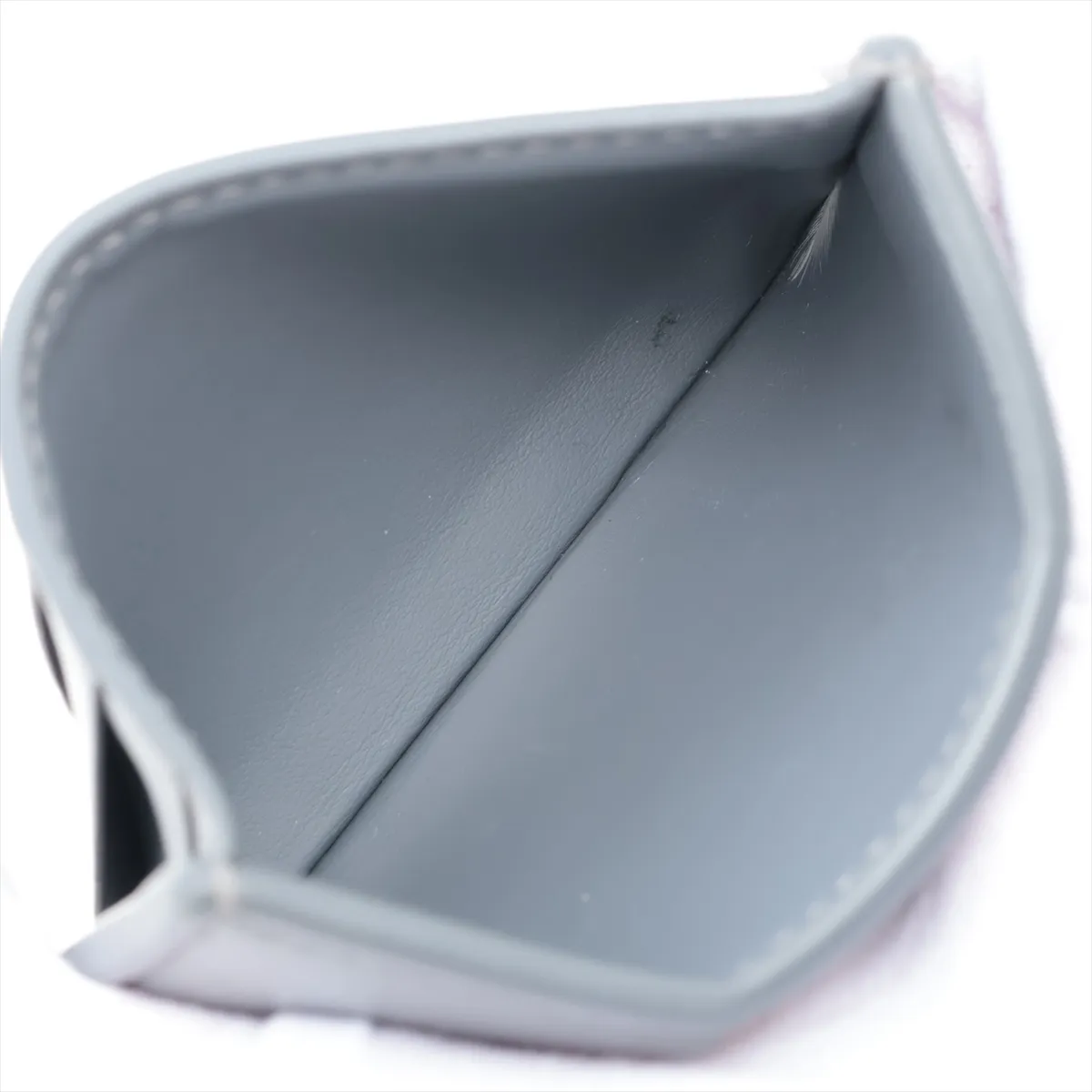 Maxi Intrecciato Cassette Leather Card Case, Gray — view 3