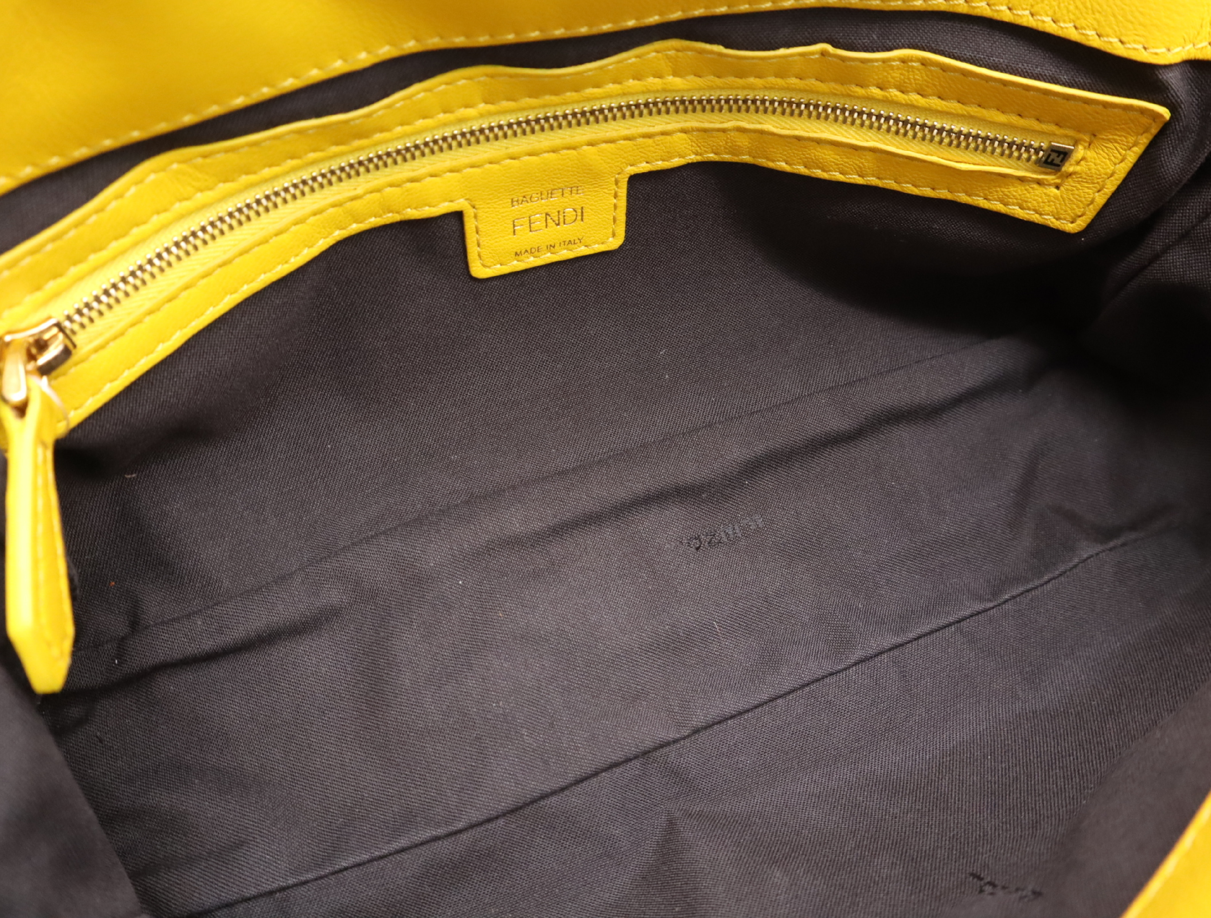 8BR600 Leather Zucca Mamma Bucket 2-way Handbag, Yellow, with Shoulder Strap and Dust Bag. — view 12