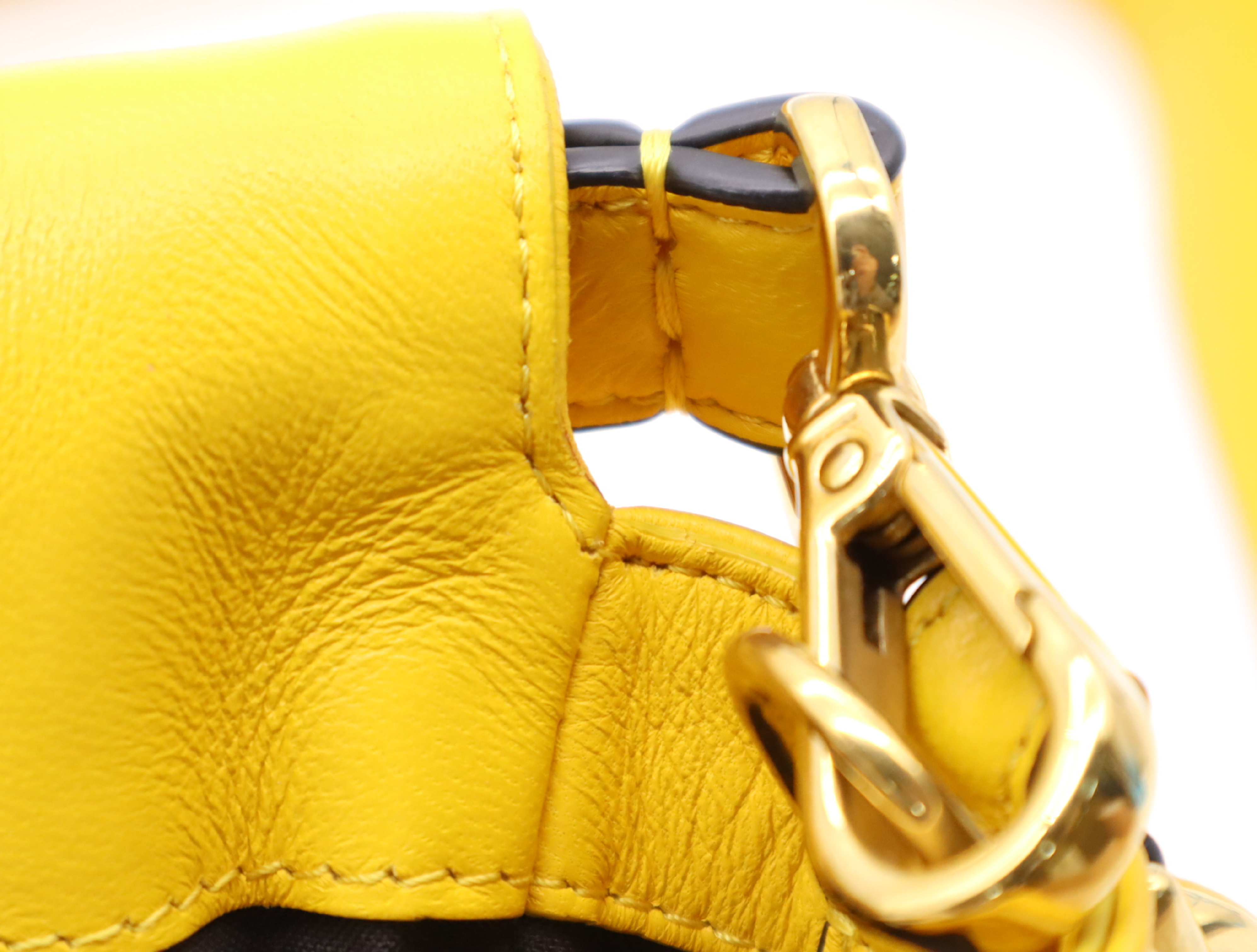 8BR600 Leather Zucca Mamma Bucket 2-way Handbag, Yellow, with Shoulder Strap and Dust Bag. — view 14