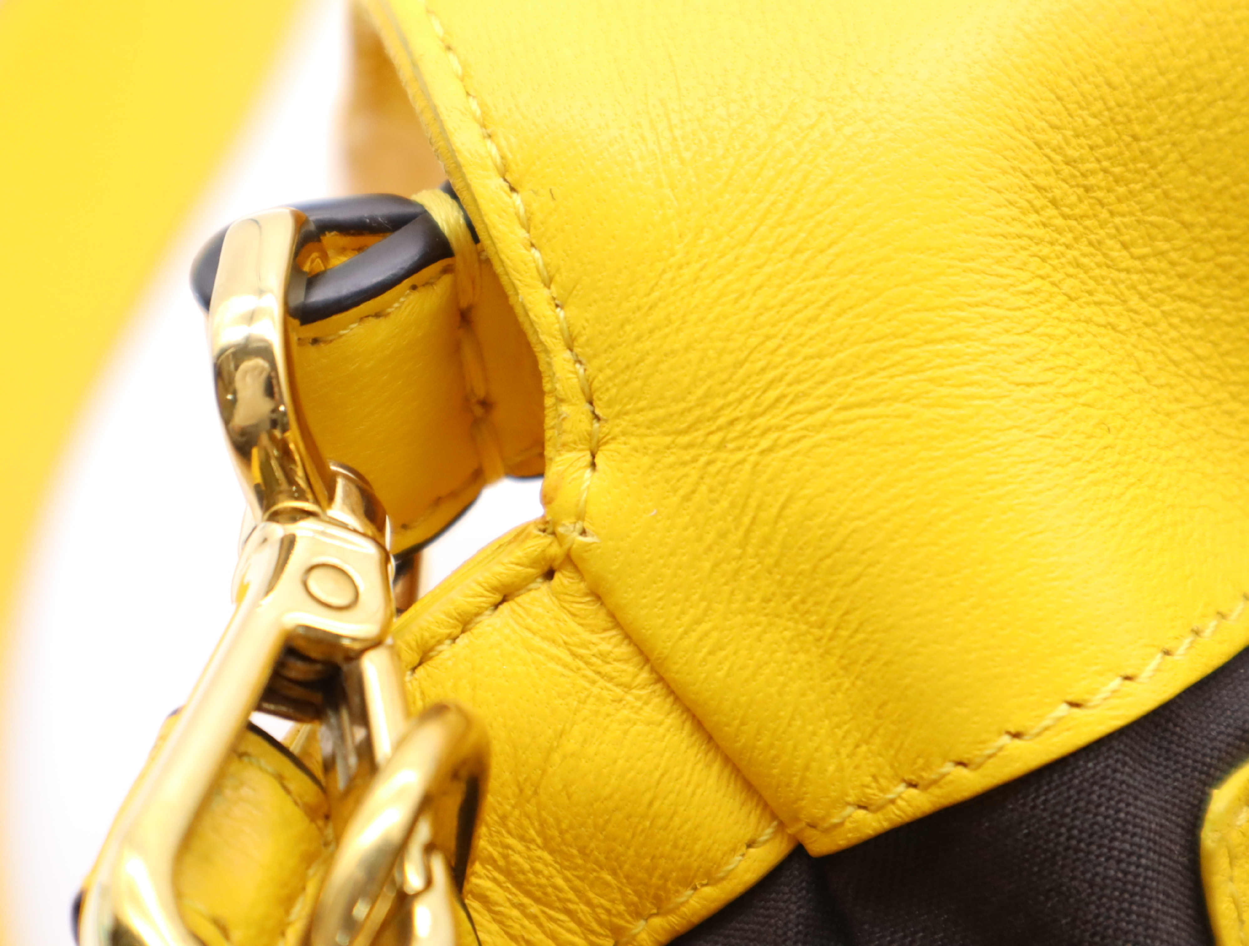 8BR600 Leather Zucca Mamma Bucket 2-way Handbag, Yellow, with Shoulder Strap and Dust Bag. — view 15