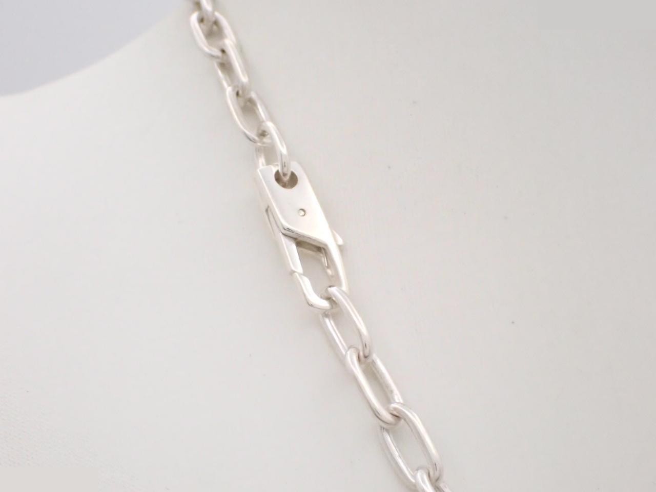 Plate chain necklace, 925 sterling silver, 46.8g, chain approximately 50cm. — view 2