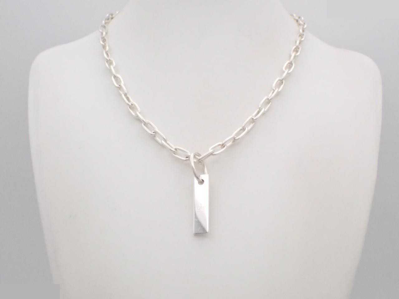 Plate chain necklace, 925 sterling silver, 46.8g, chain approximately 50cm. — view 3