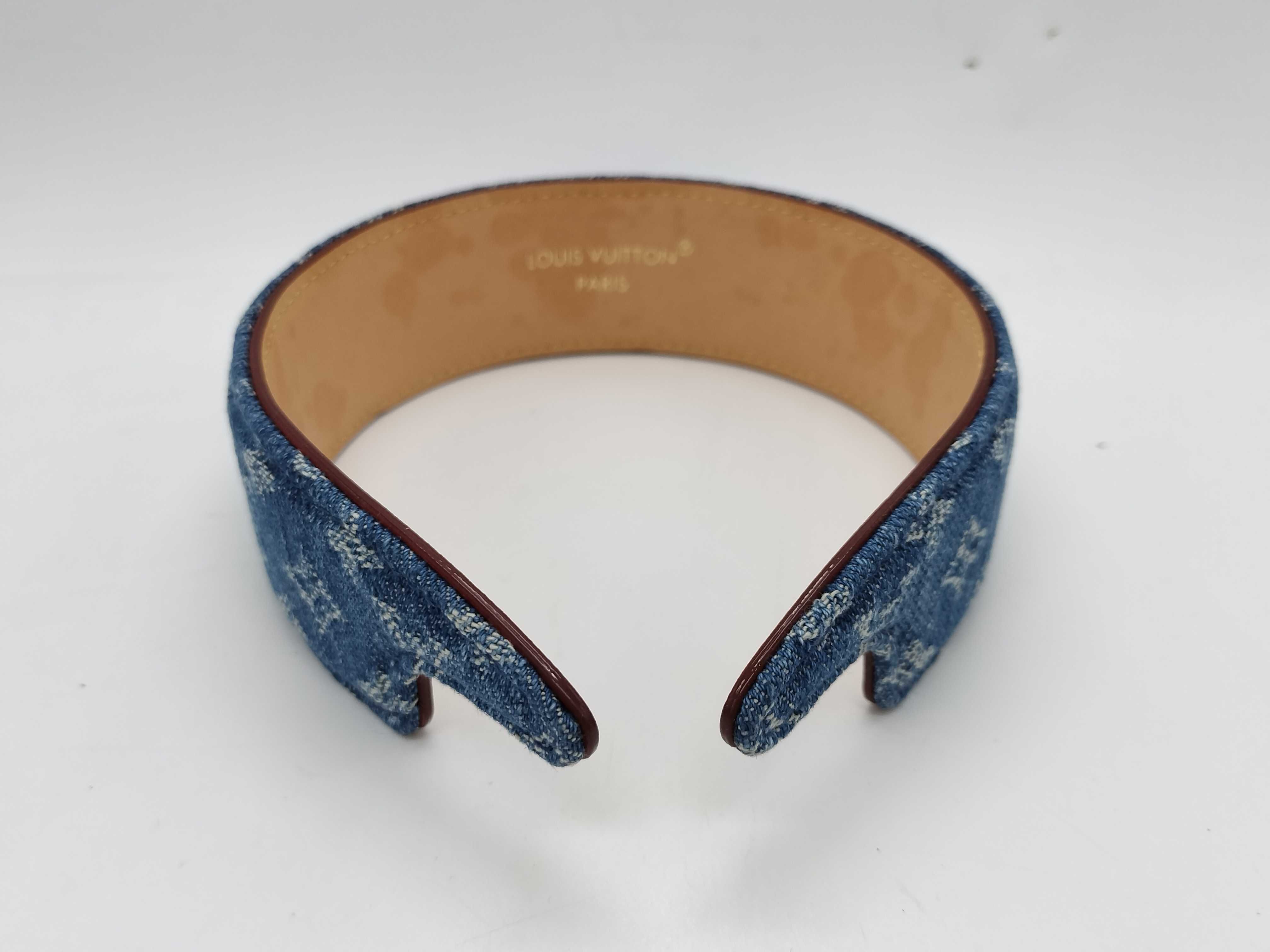 Monogram Denim Outline Headband - Excellent Condition Hair Accessory — view 5