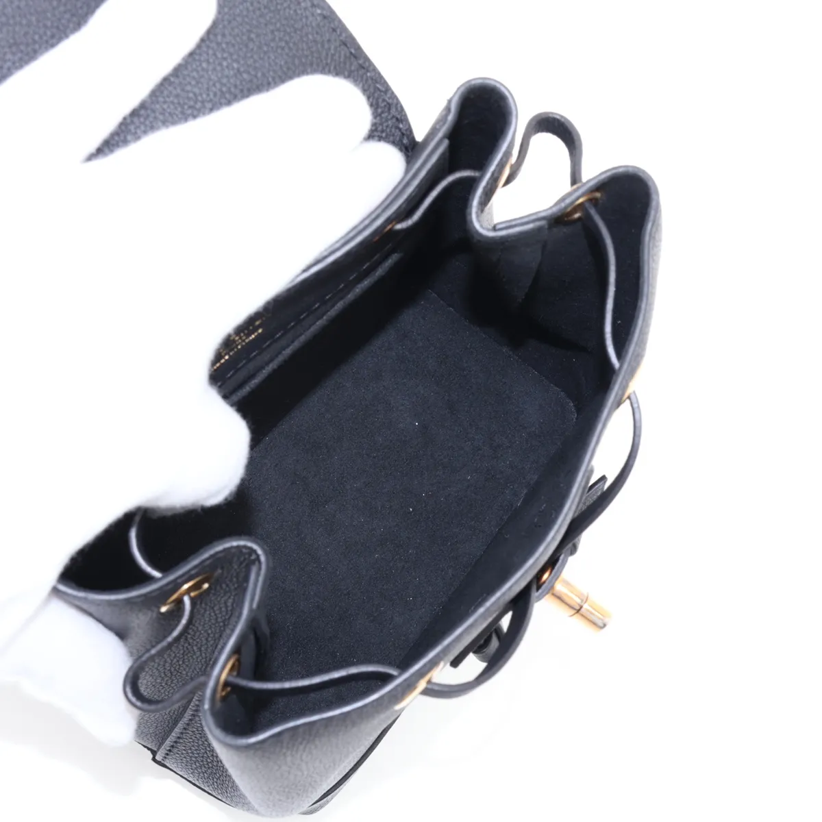 LV logo x Taurillon Lockme Backpack MINI M54573 DU5117 Black (RFID responsive) — view 7