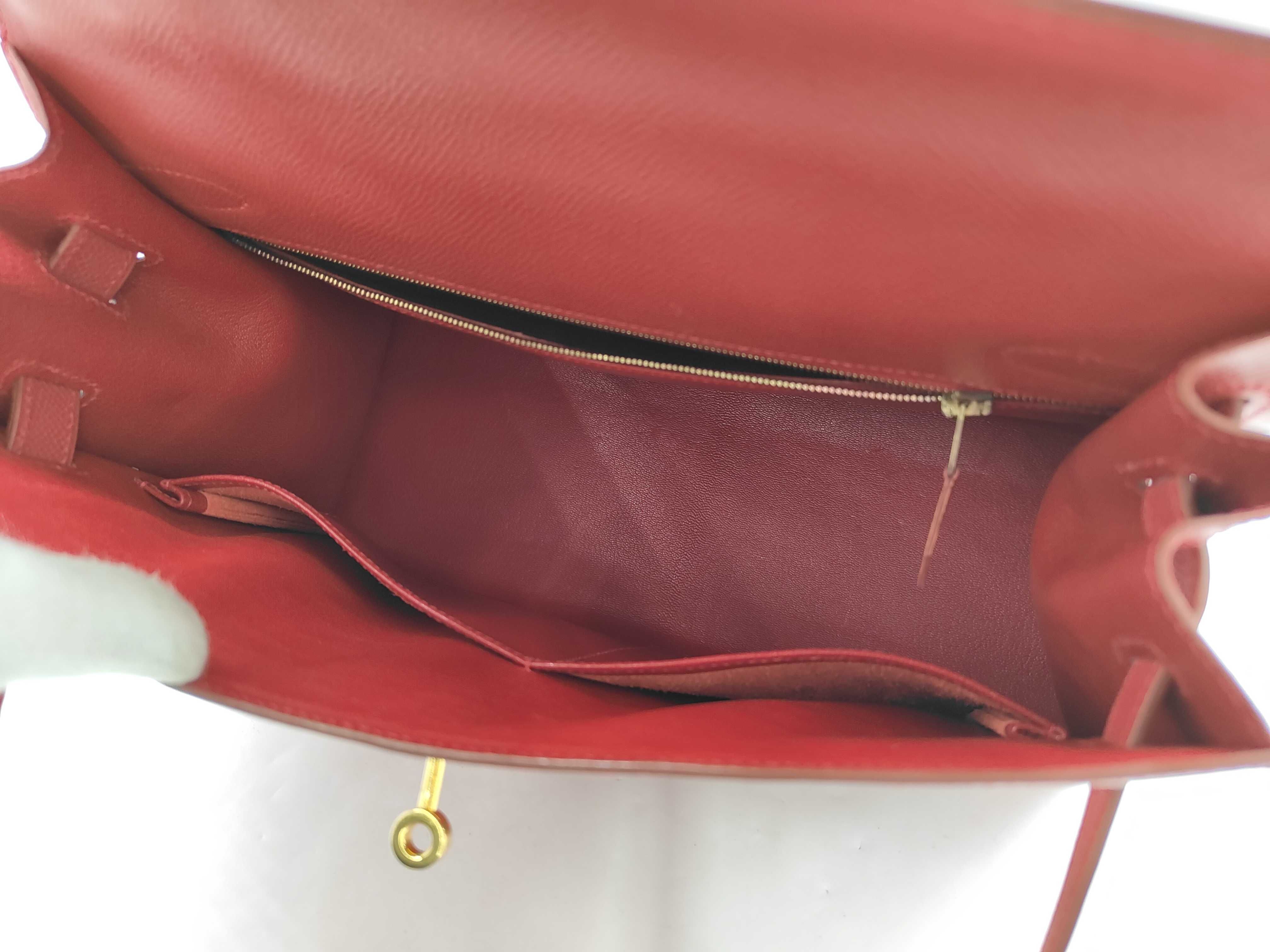 Kelly 32 C Epsom Leather Strap Clochette Padlock Handbag — view 12