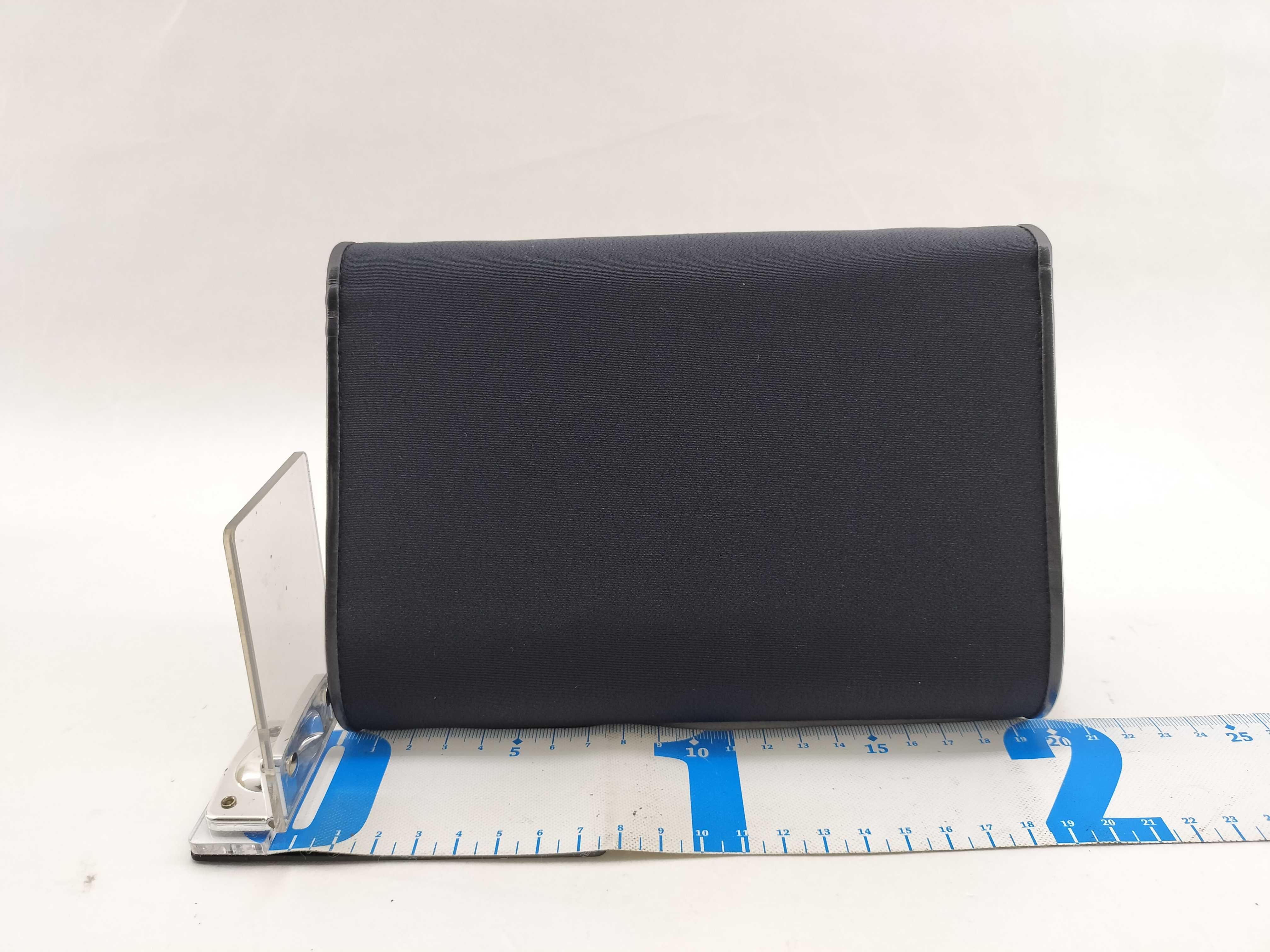 Vintage Chain Shoulder Bag, Satin Black Clutch Bag — view 2