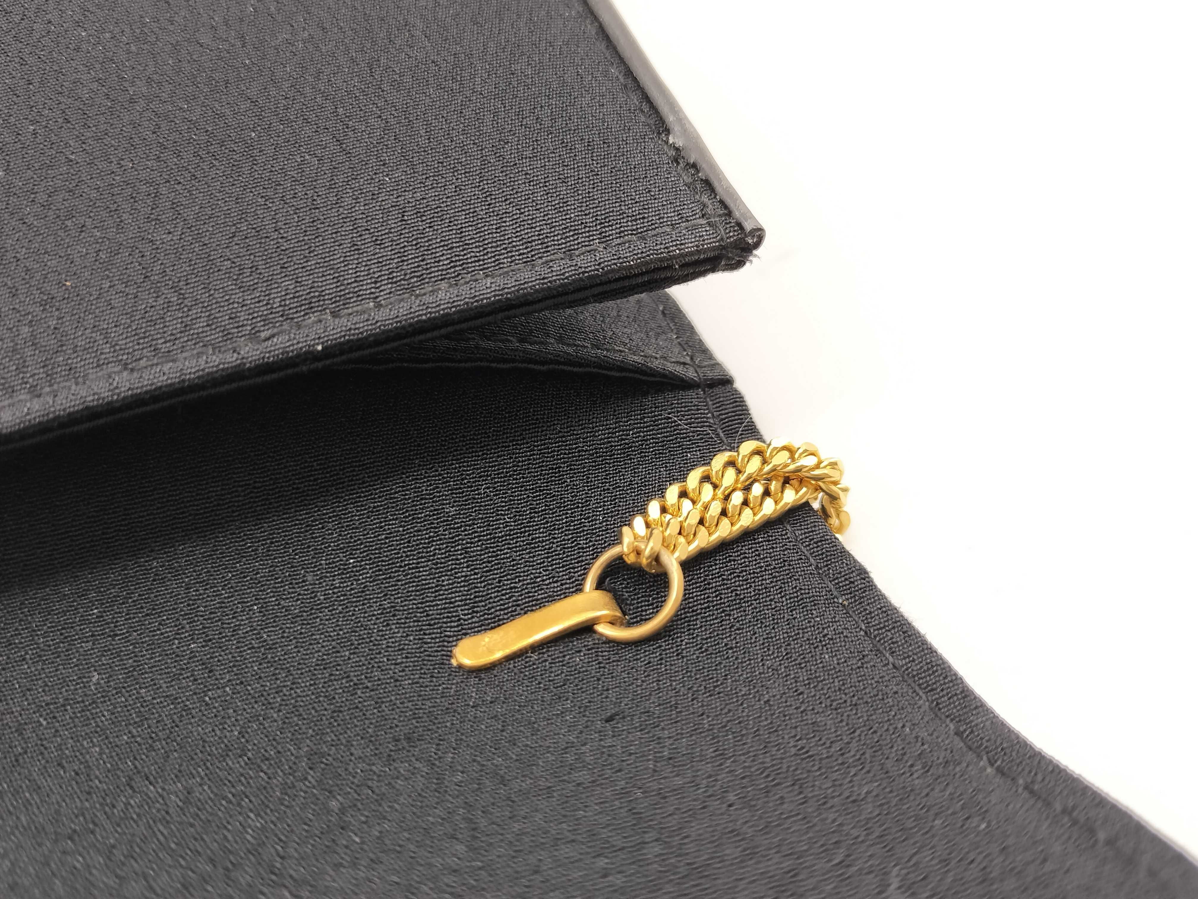 Vintage Chain Shoulder Bag, Satin Black Clutch Bag — view 10