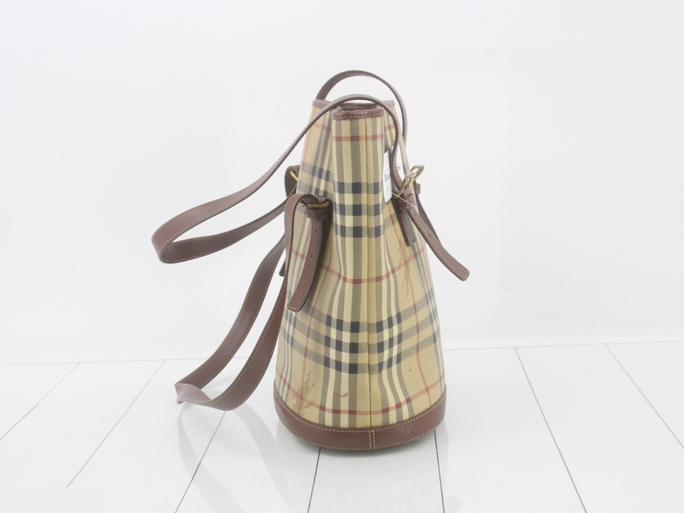 Nova Check Bucket Tote Bag — view 3