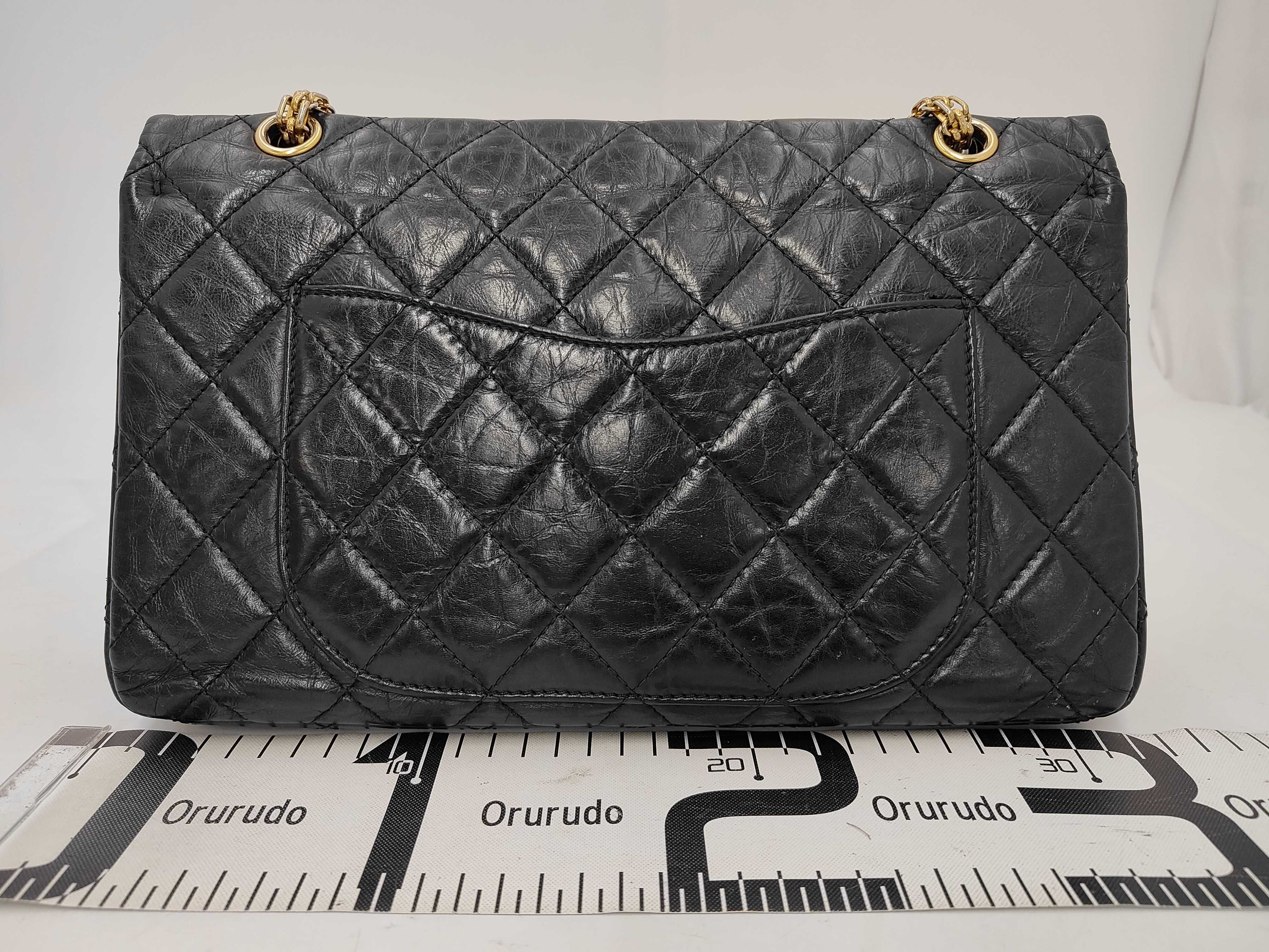 2.55 Calfskin Black Chain Shoulder Double Flap Shoulder Bag — view 2
