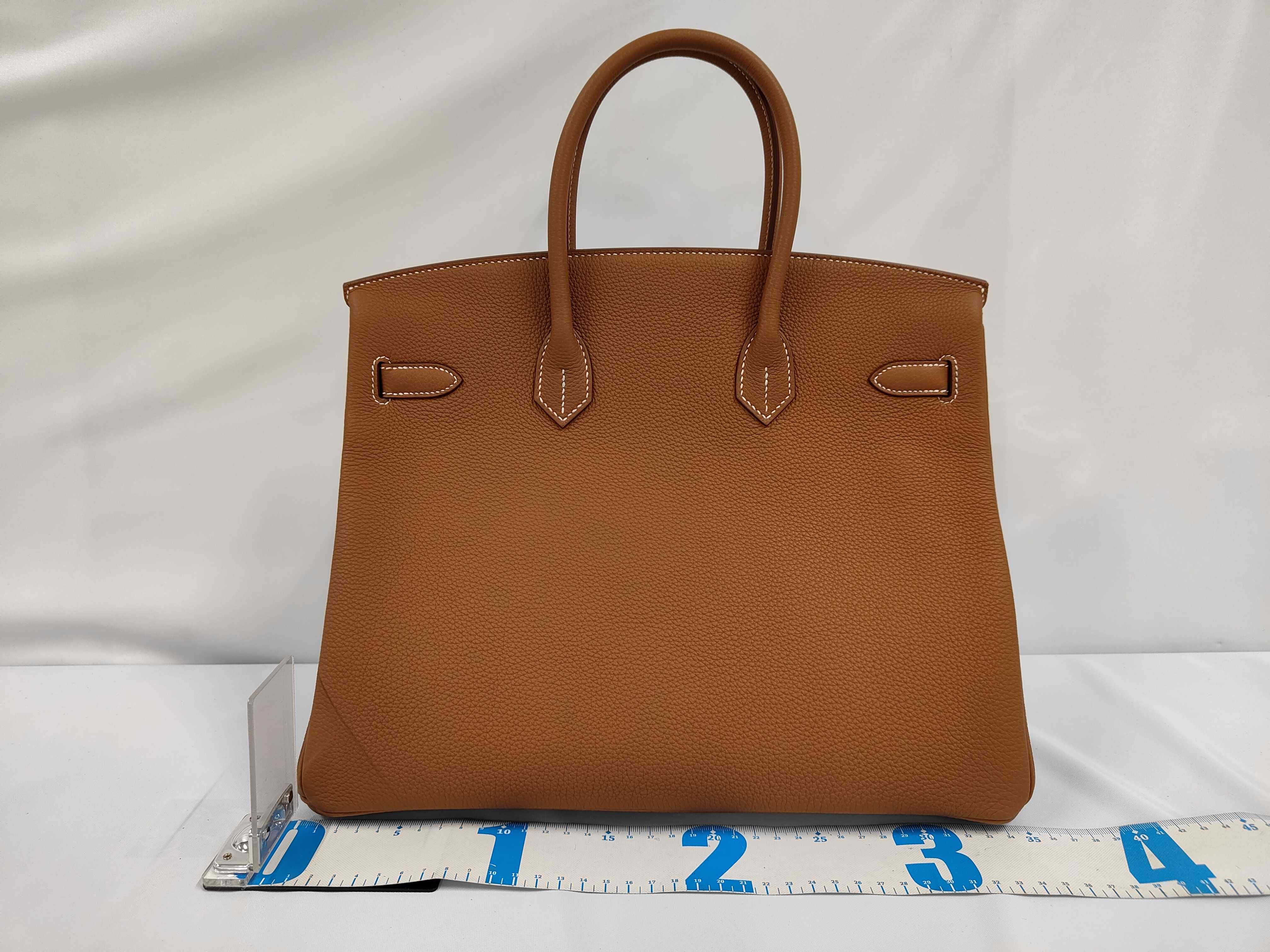 Birkin 35 Gold Togo Leather Silver Hardware G Stamp Handbag — view 2