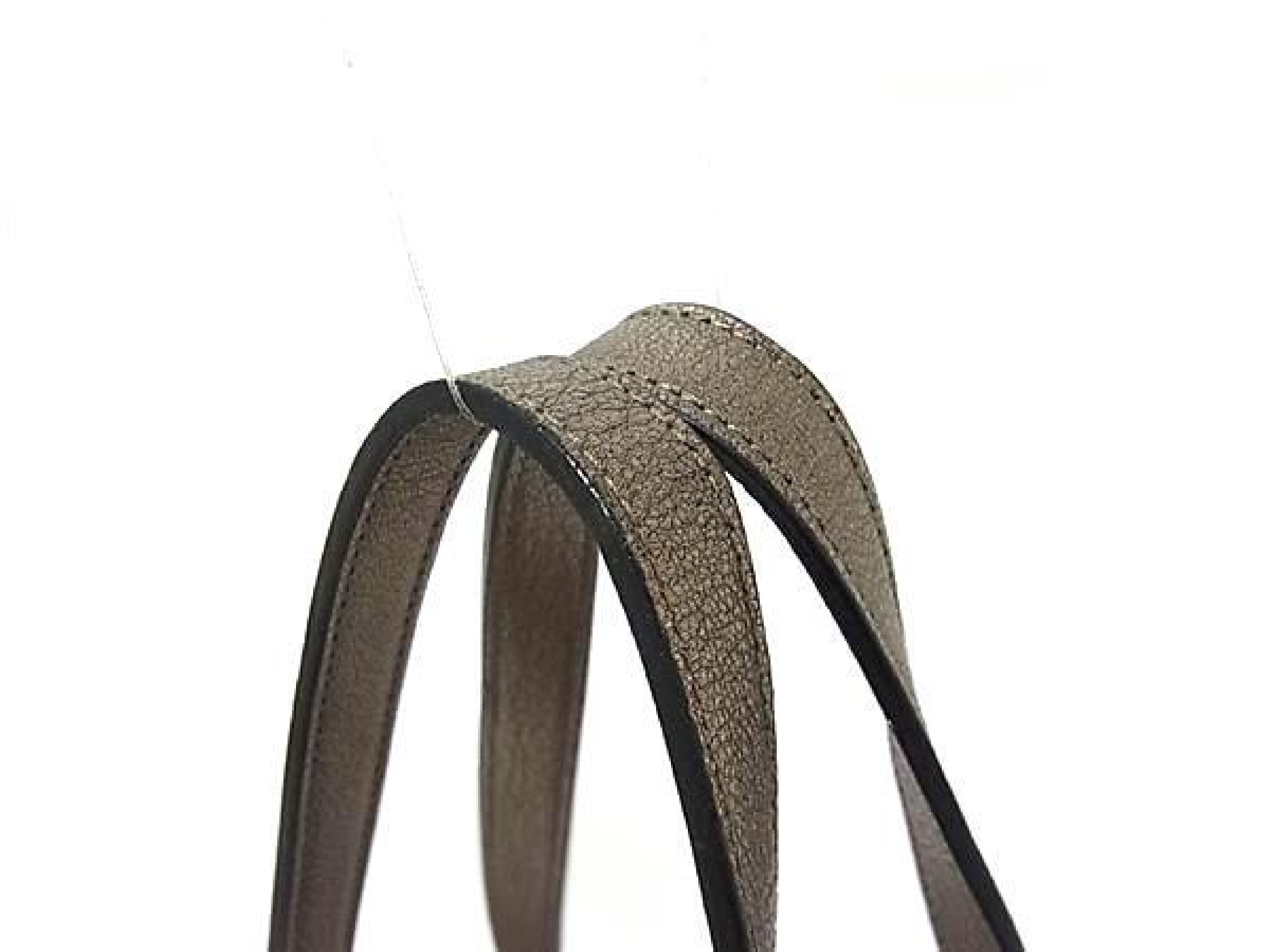 Leather Belt Motif Tote Shoulder Bag for Women, Metallic Gray, BQ7683 — view 2