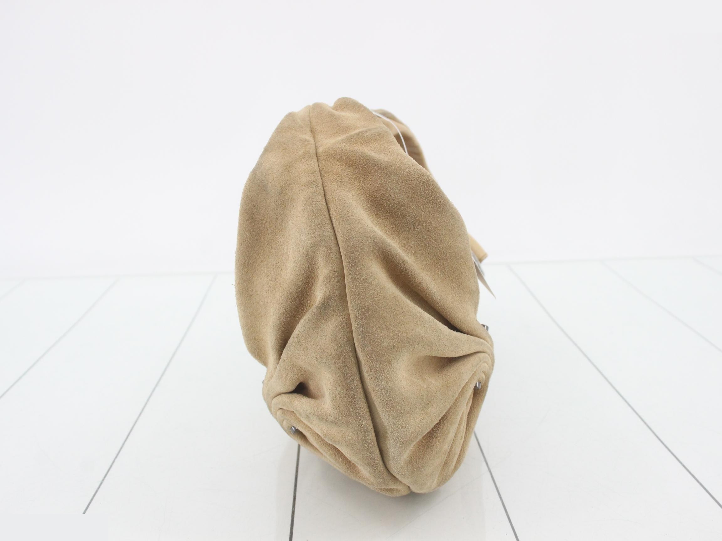 Other lines: One-shoulder bag, hobo style, suede, beige — view 4