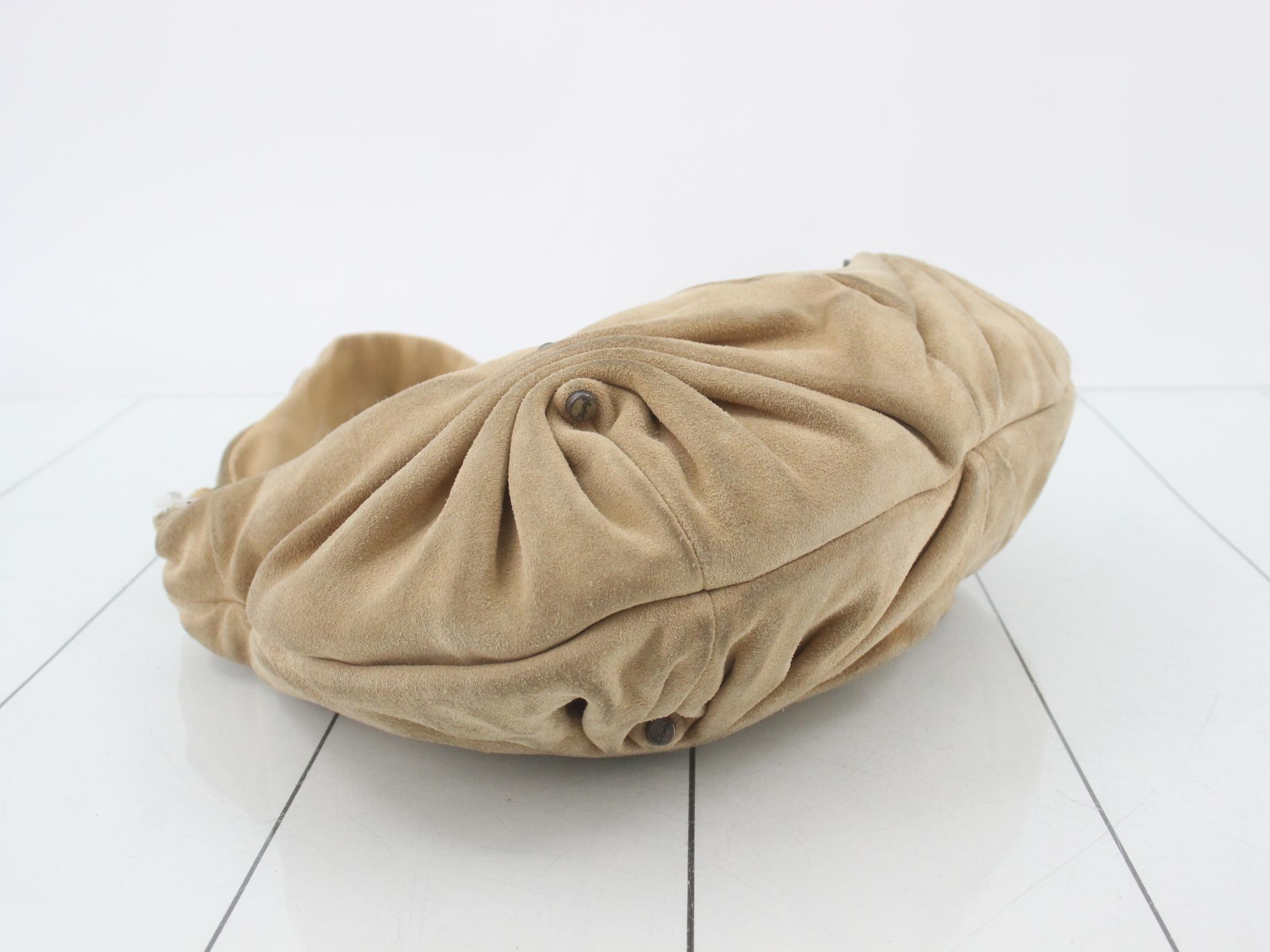 Other lines: One-shoulder bag, hobo style, suede, beige — view 5