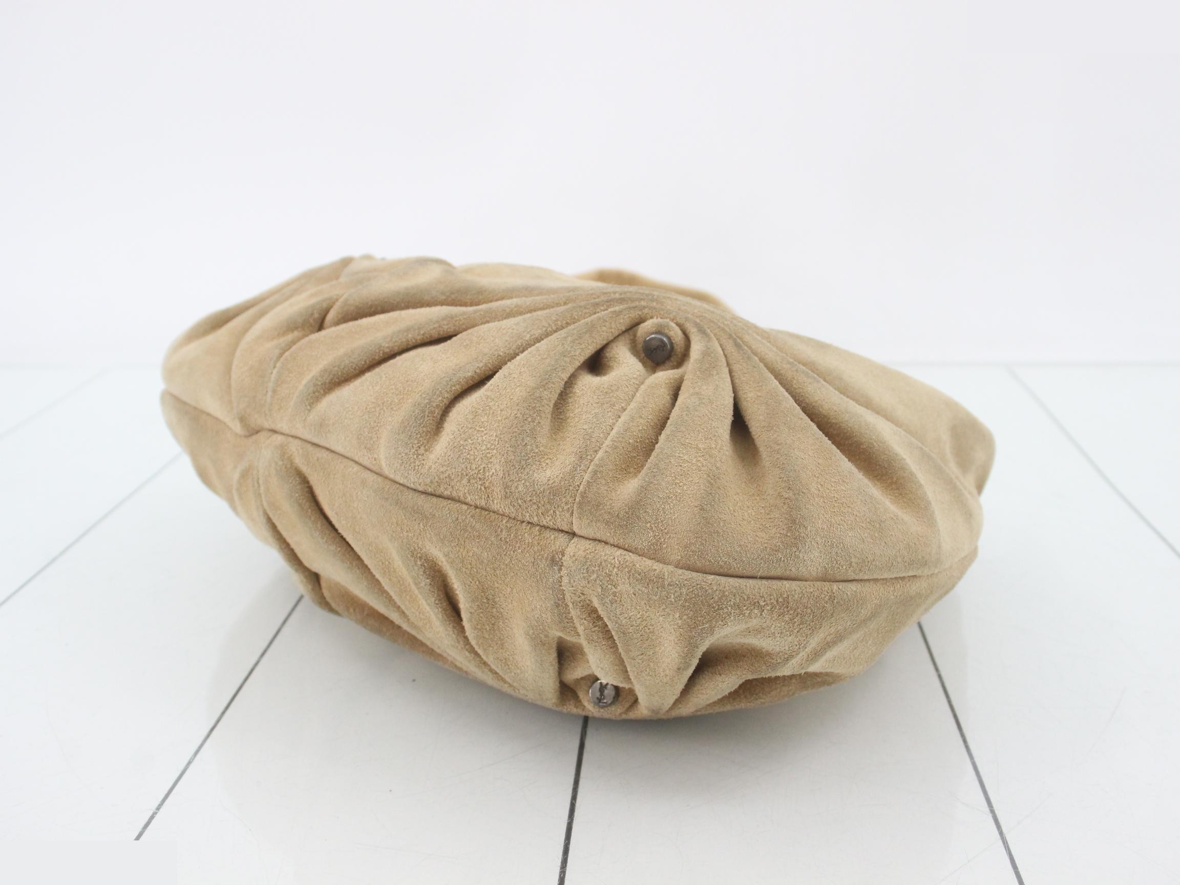 Other lines: One-shoulder bag, hobo style, suede, beige — view 6