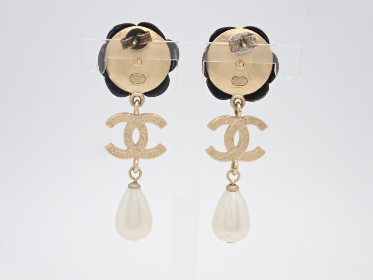 Coco Mark Rhinestone Faux Pearl Earrings A20A — view 2