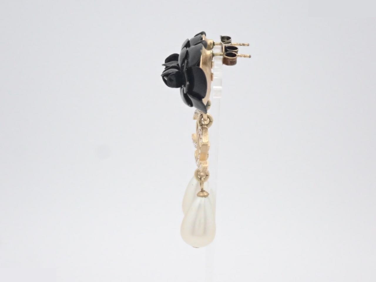 Coco Mark Rhinestone Faux Pearl Earrings A20A — view 3