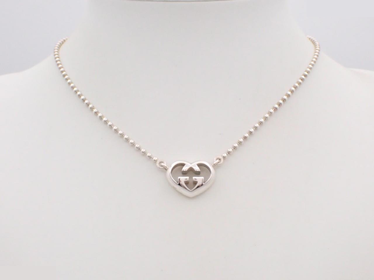Interlocking G Heart Necklace, 925 sterling silver, 15.0g — view 3