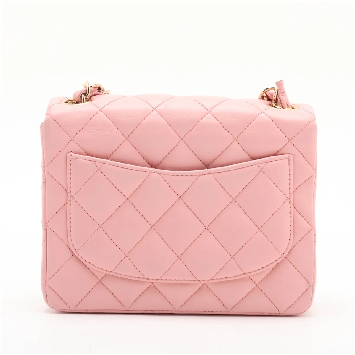 Mini Matelassé 17 Lambskin Single Flap Single Chain Bag, Pink with Gold Hardware, 8820982, Series 8, A01115 — view 2