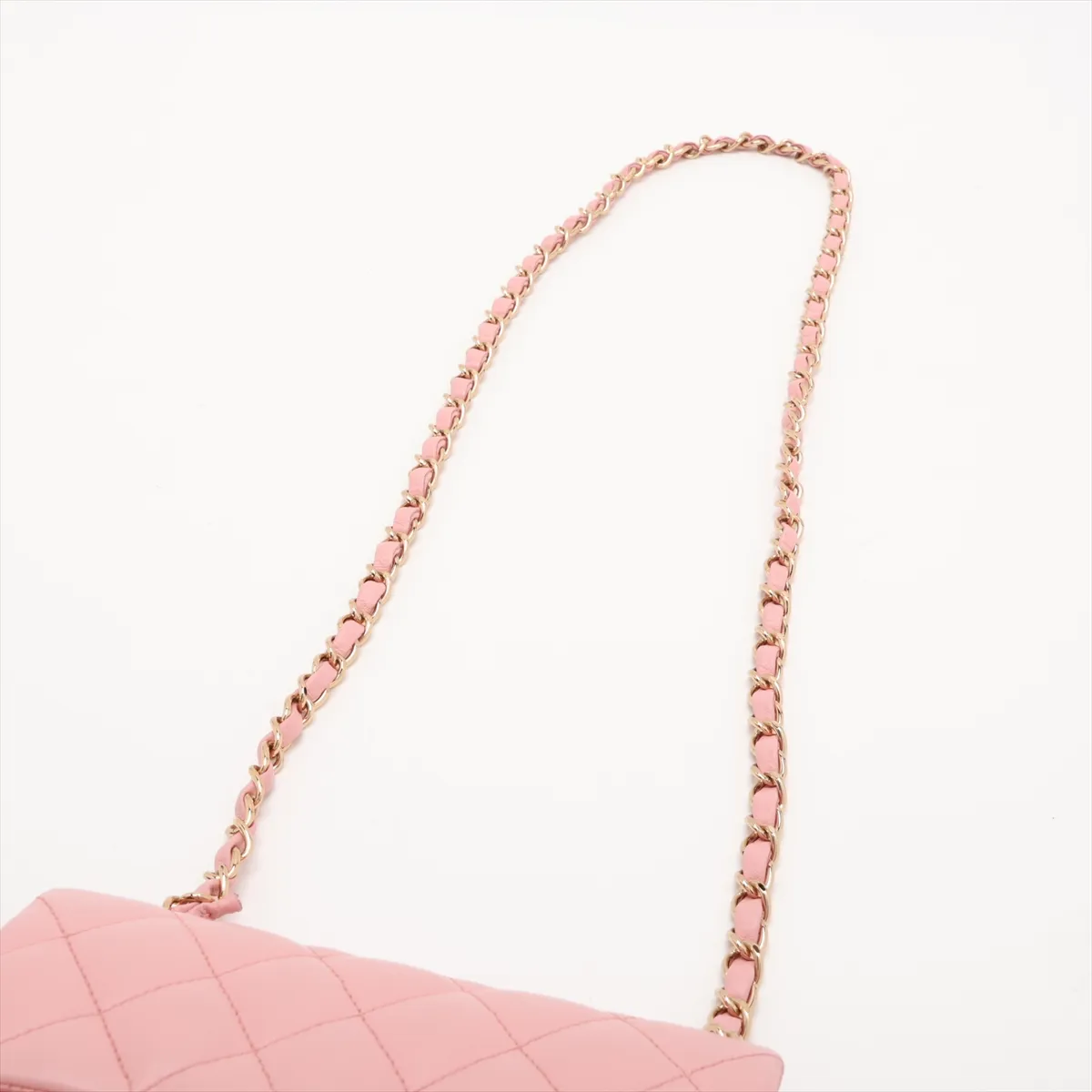 Mini Matelassé 17 Lambskin Single Flap Single Chain Bag, Pink with Gold Hardware, 8820982, Series 8, A01115 — view 5