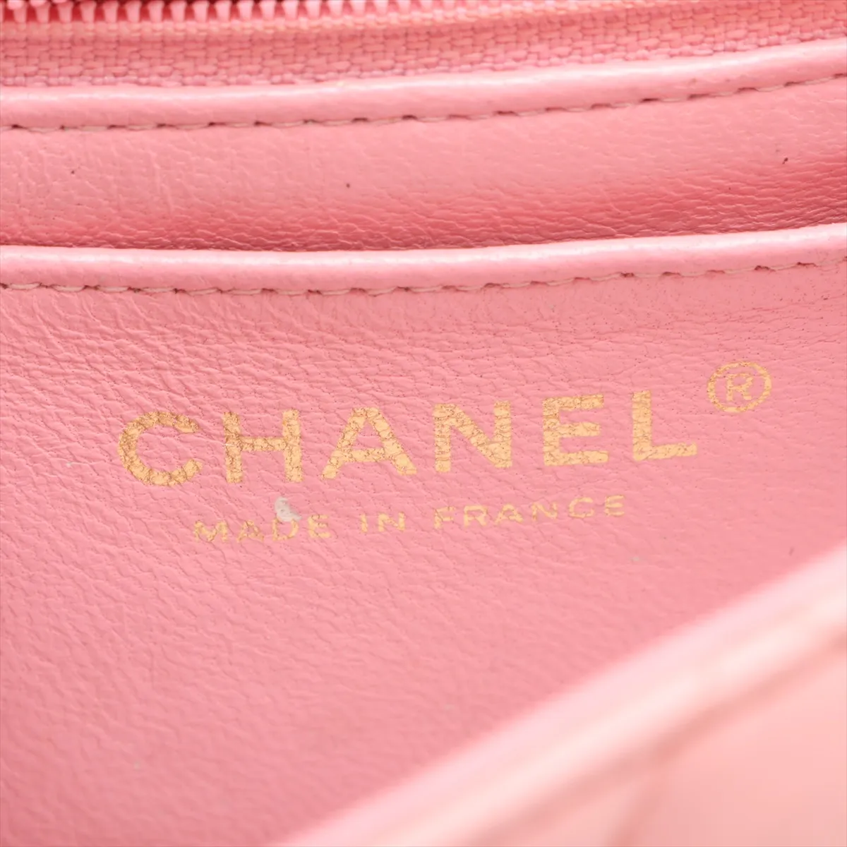 Mini Matelassé 17 Lambskin Single Flap Single Chain Bag, Pink with Gold Hardware, 8820982, Series 8, A01115 — view 10
