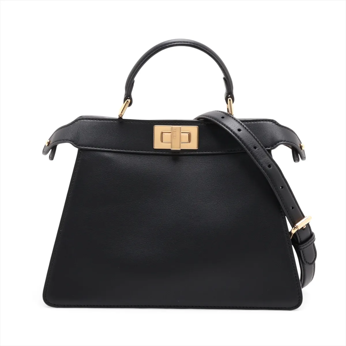 Peekaboo I.U Small 8BN327 Leather 2-Way Handbag, Black
